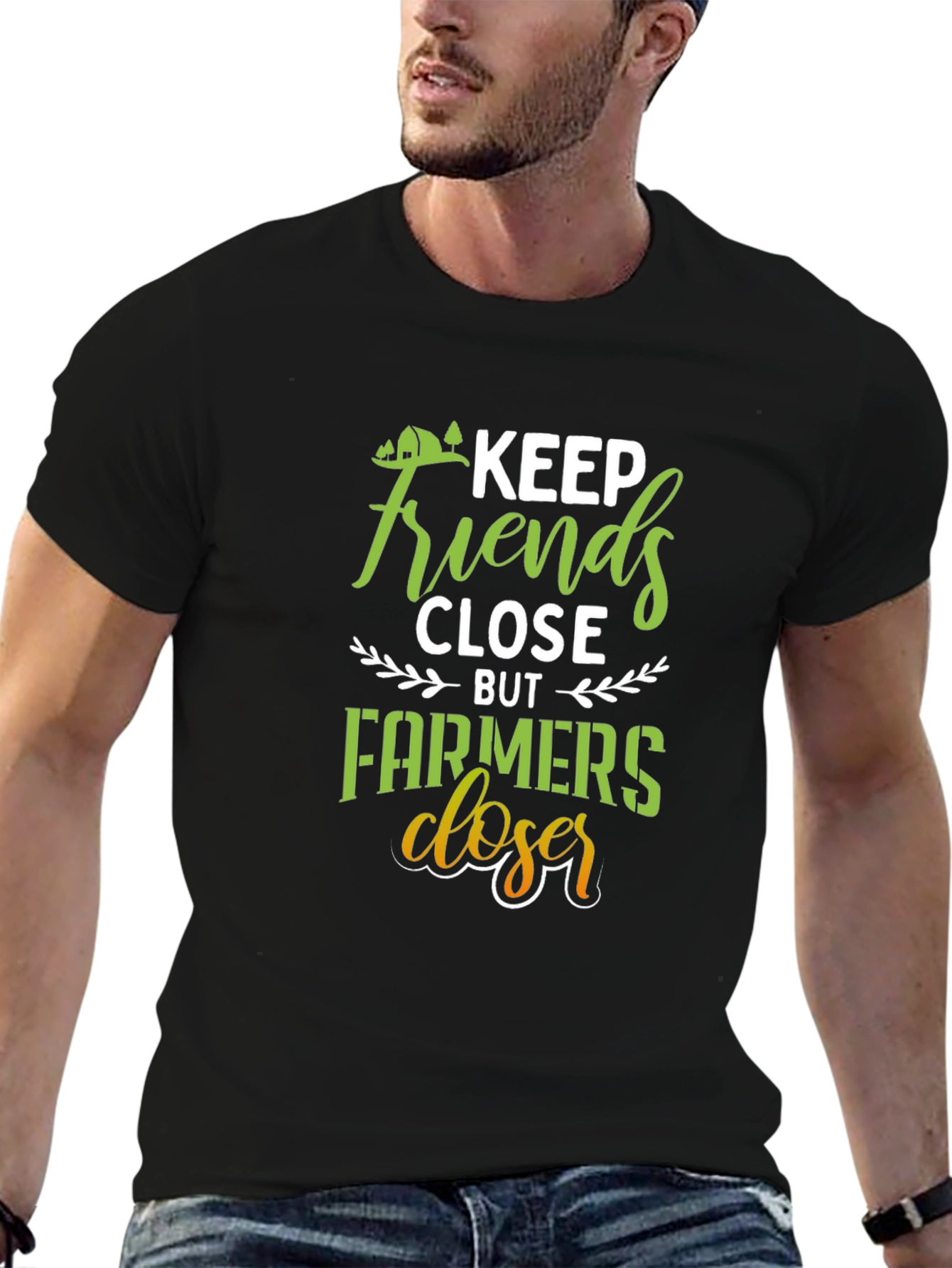 Keep Farmers Closer Black T-Shirt