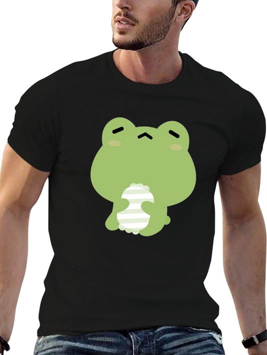 Frog Graphic Print Black T-Shirt