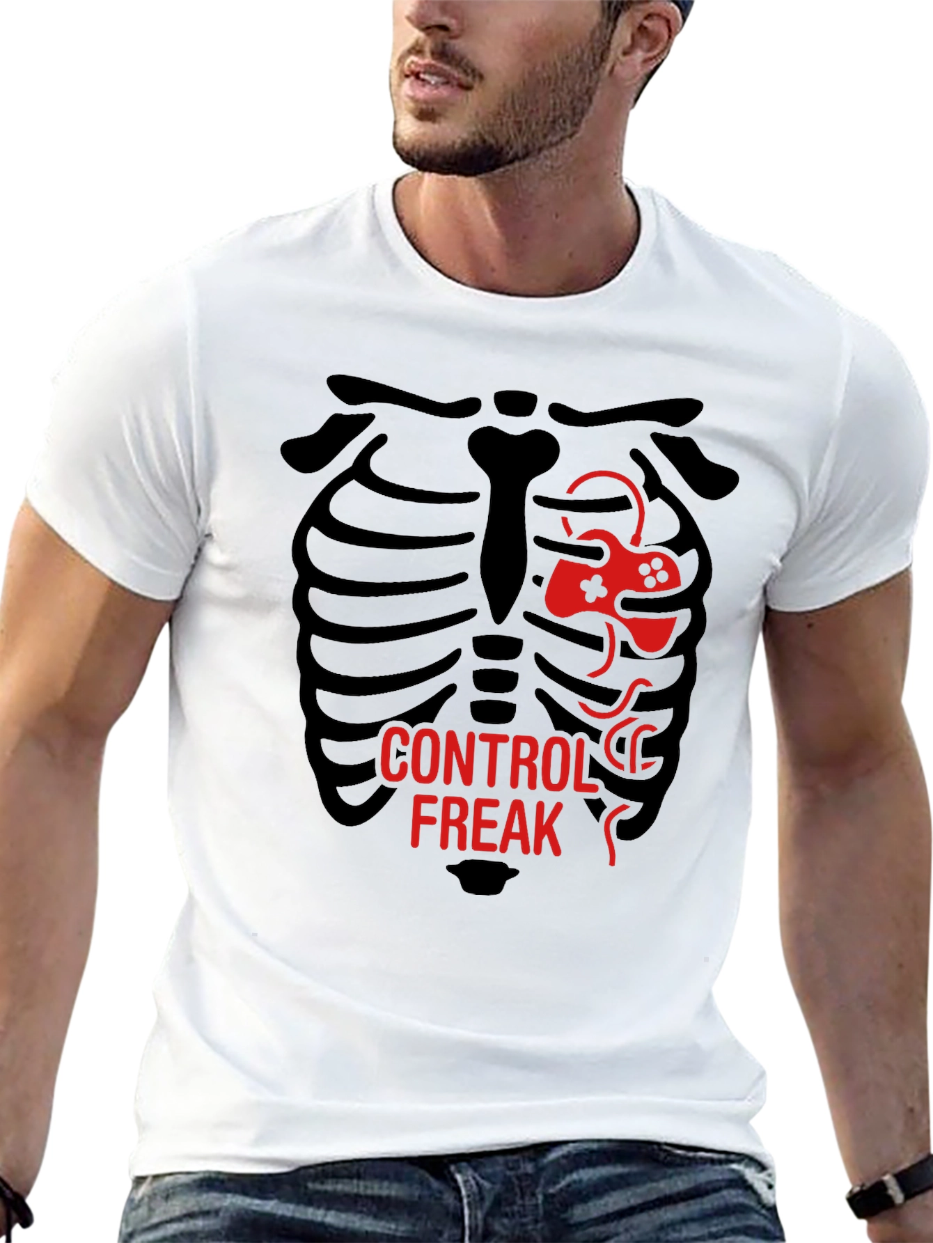 Control Freak T-Shirt - Gamer Skeleton