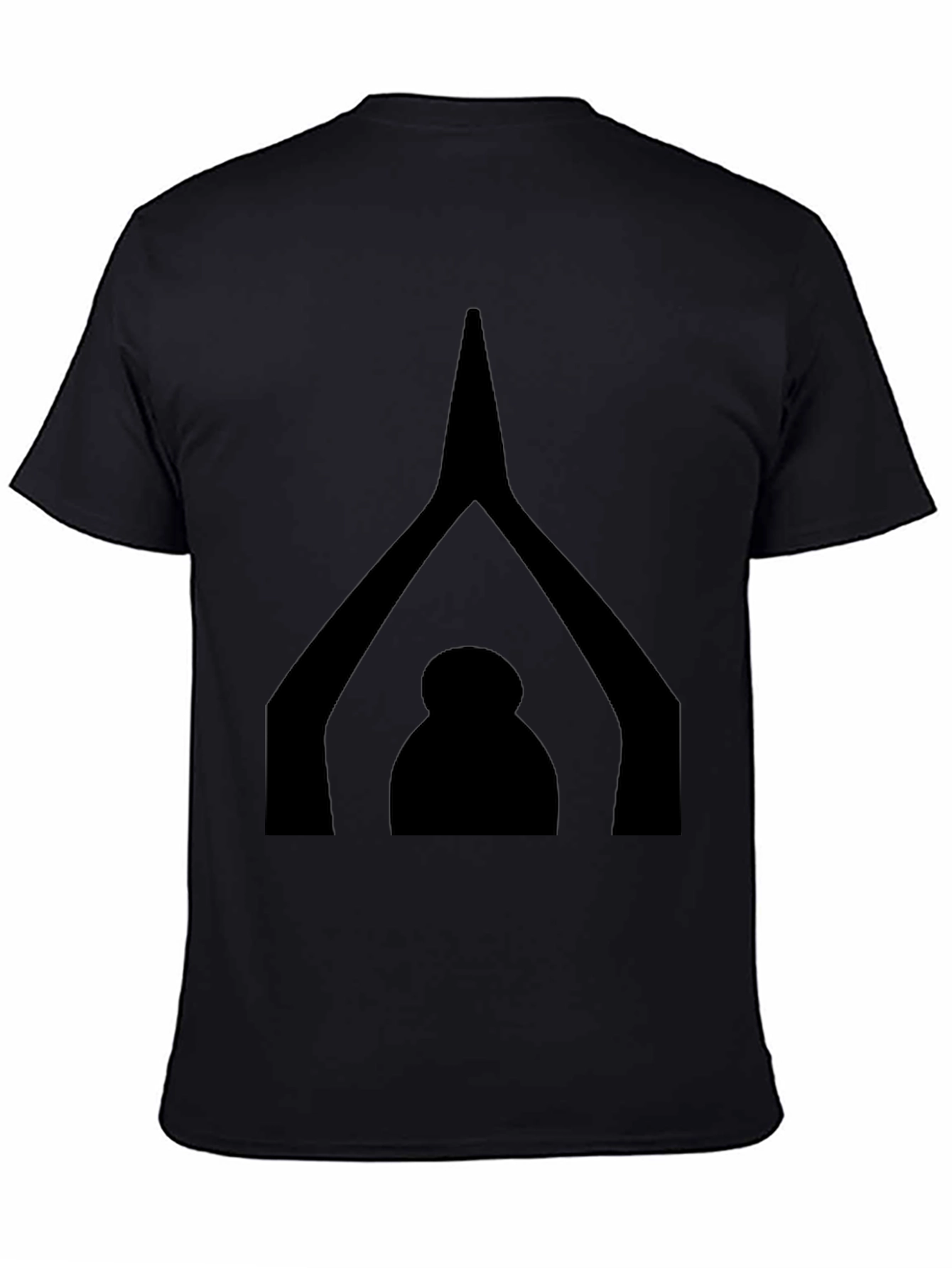 Modern Geometric Graphic Tee - Black