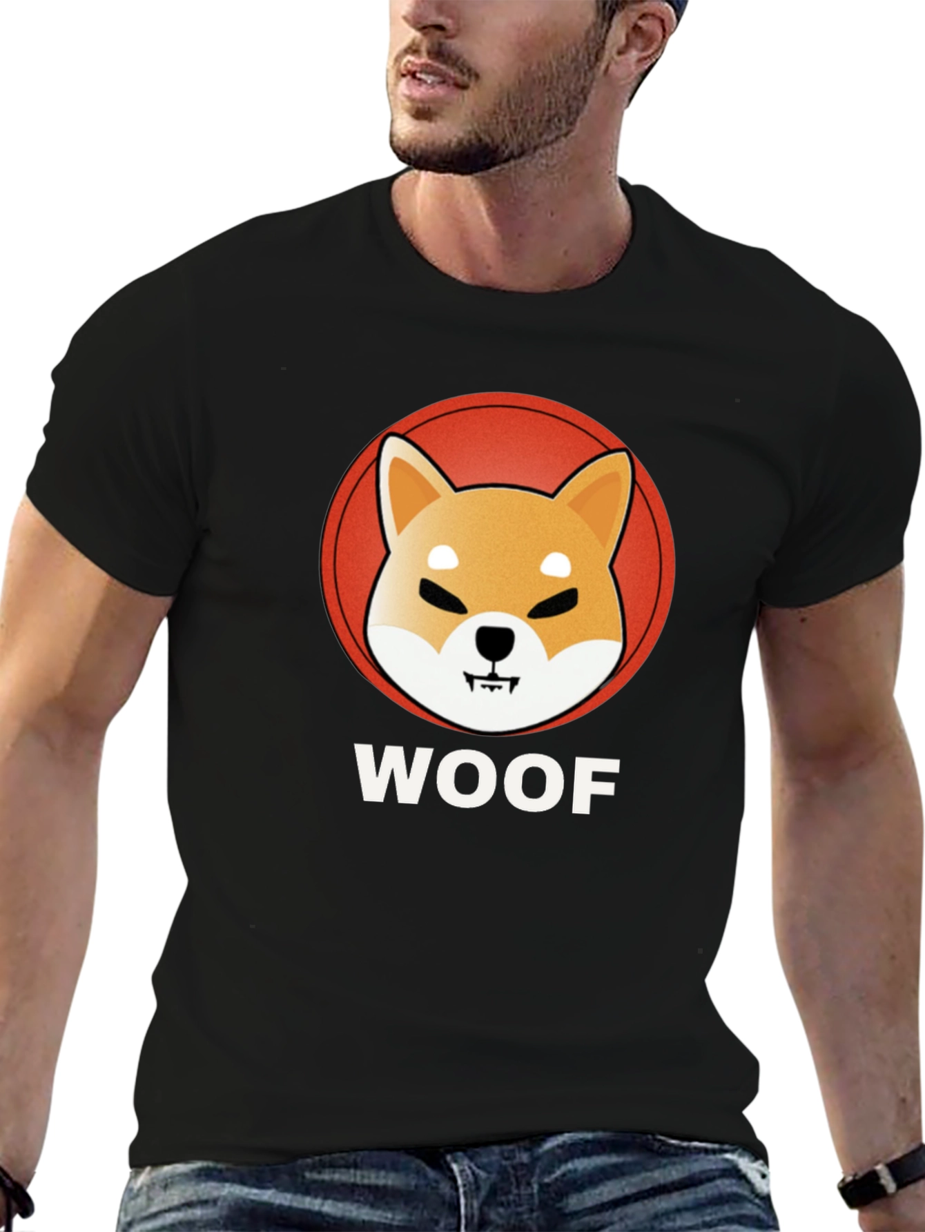 Woof Shiba Inu T-Shirt - Crypto Dog Tee