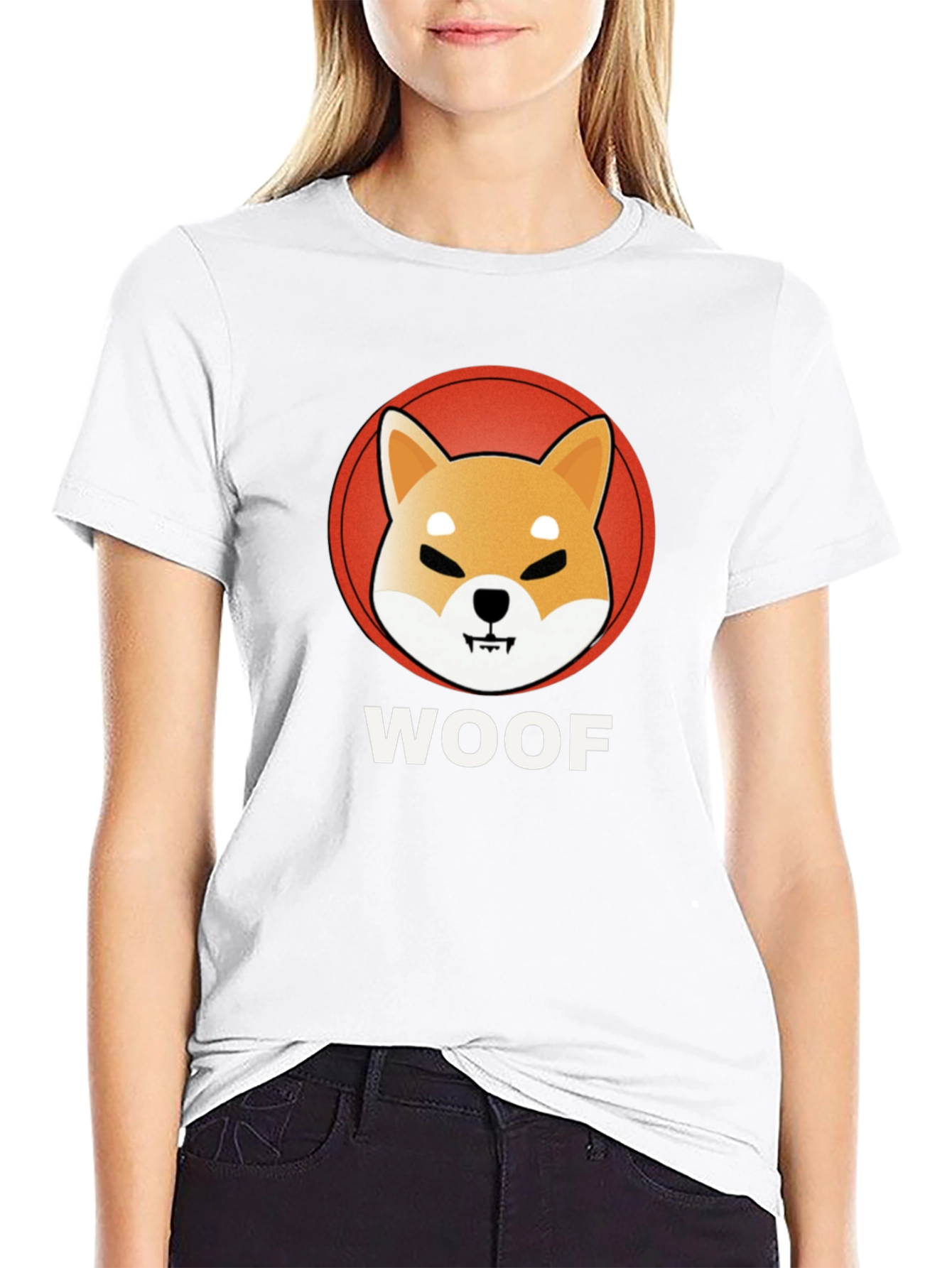 Woof Shiba Inu T-Shirt - Crypto Dog Tee