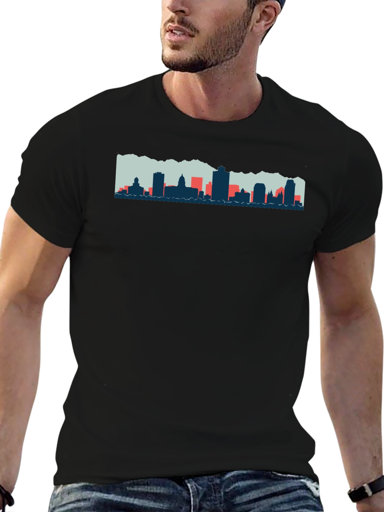 Cityscape Graphic Tee - Mens Black T-Shirt