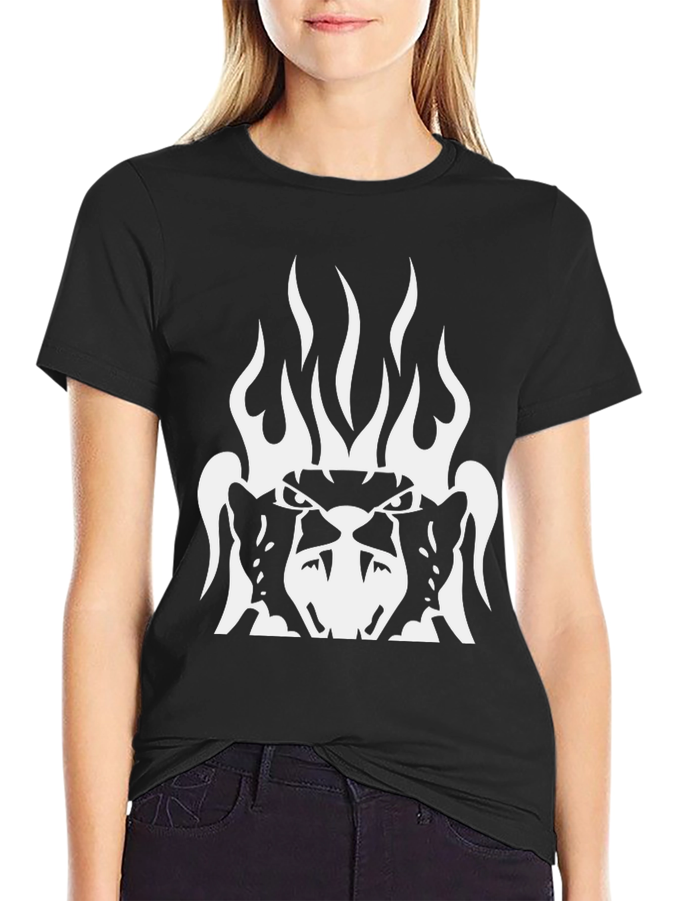 Fiery Beast Graphic Tee - Black