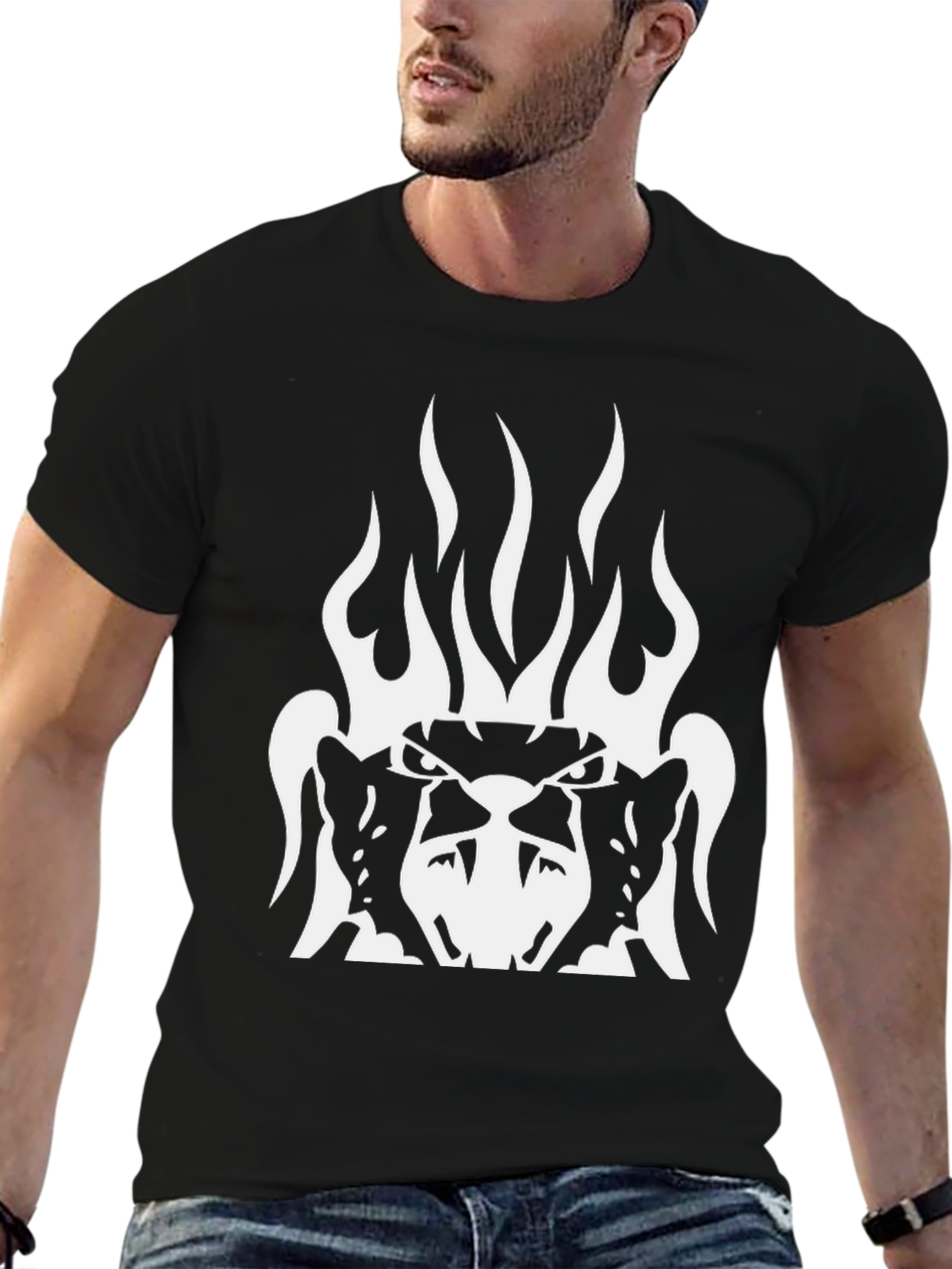Fiery Beast Graphic Tee - Black