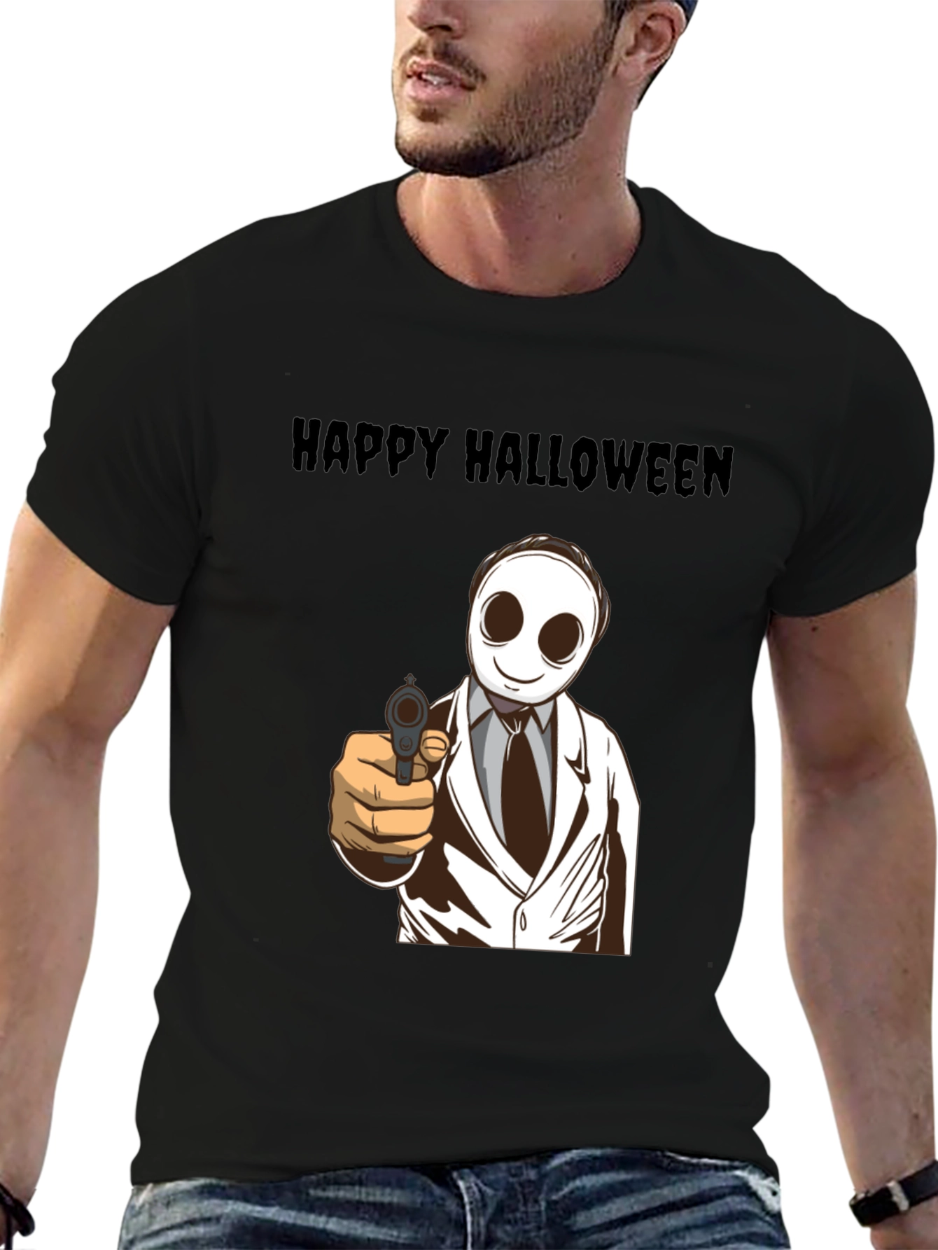 Happy Halloween Masked Character T-Shirt