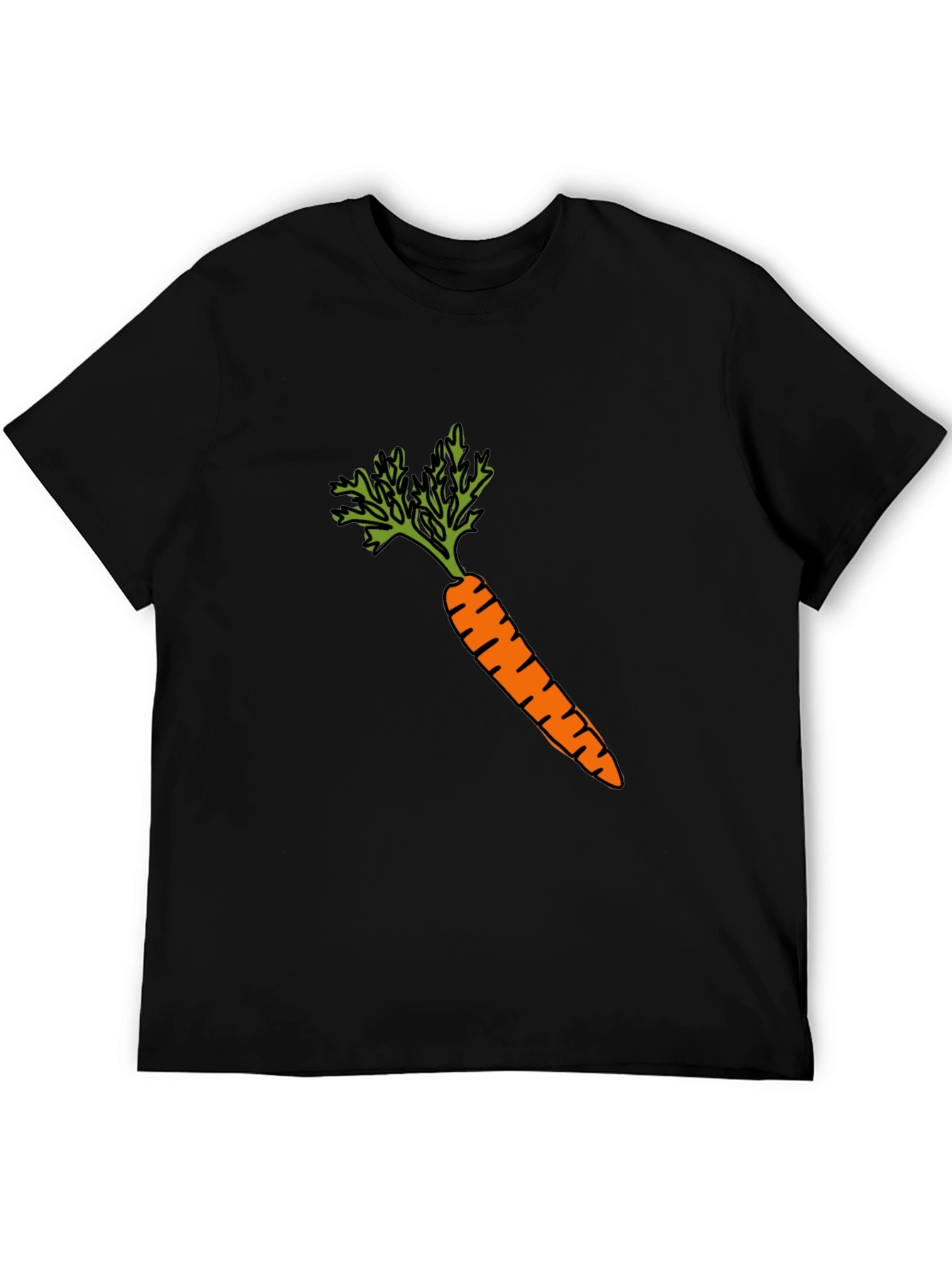Mens Carrot Graphic Tee - Black Cotton Blend
