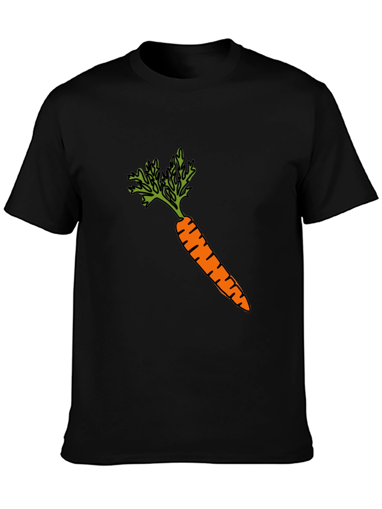 Mens Carrot Graphic Tee - Black Cotton Blend