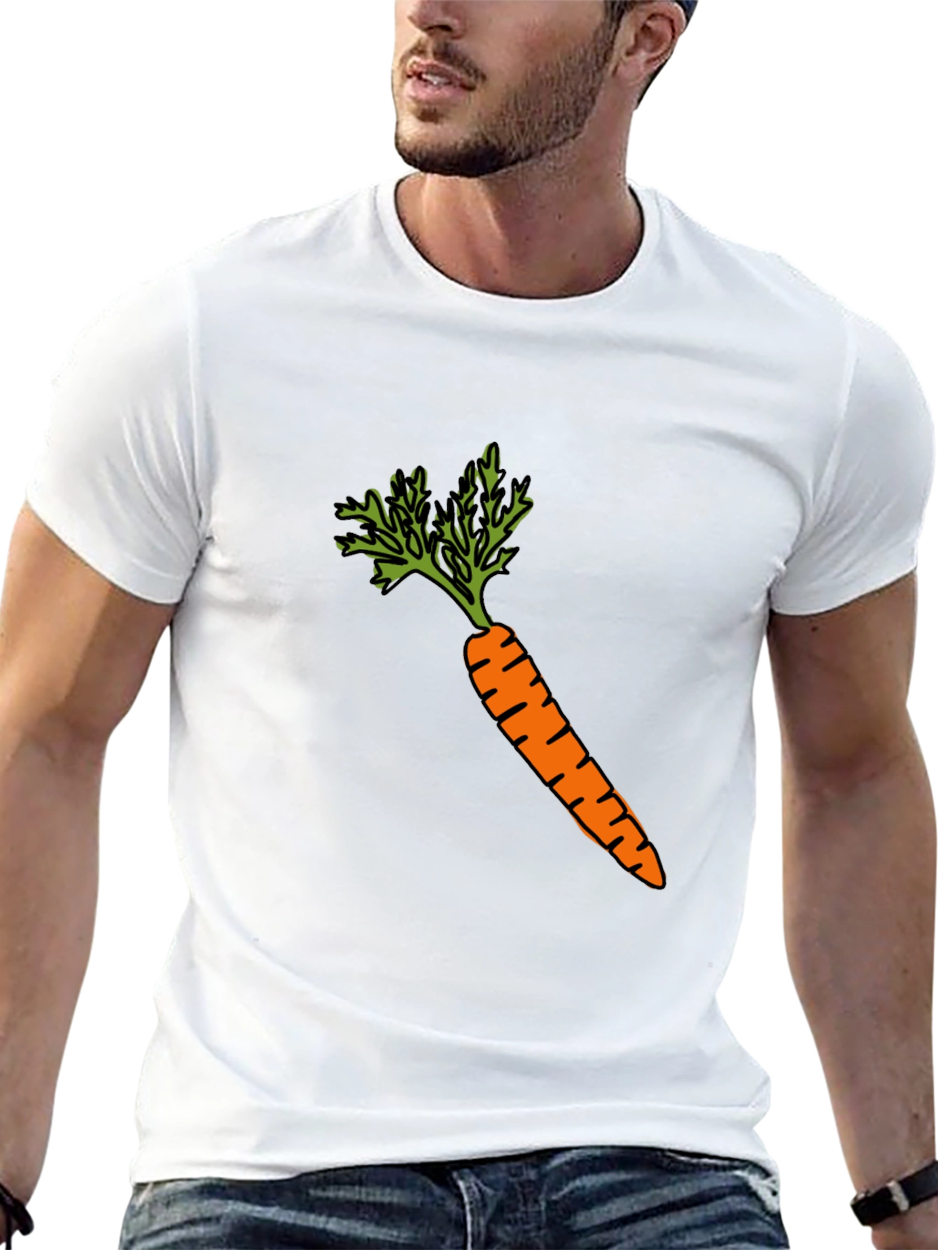 Mens Carrot Graphic Tee - Black Cotton Blend