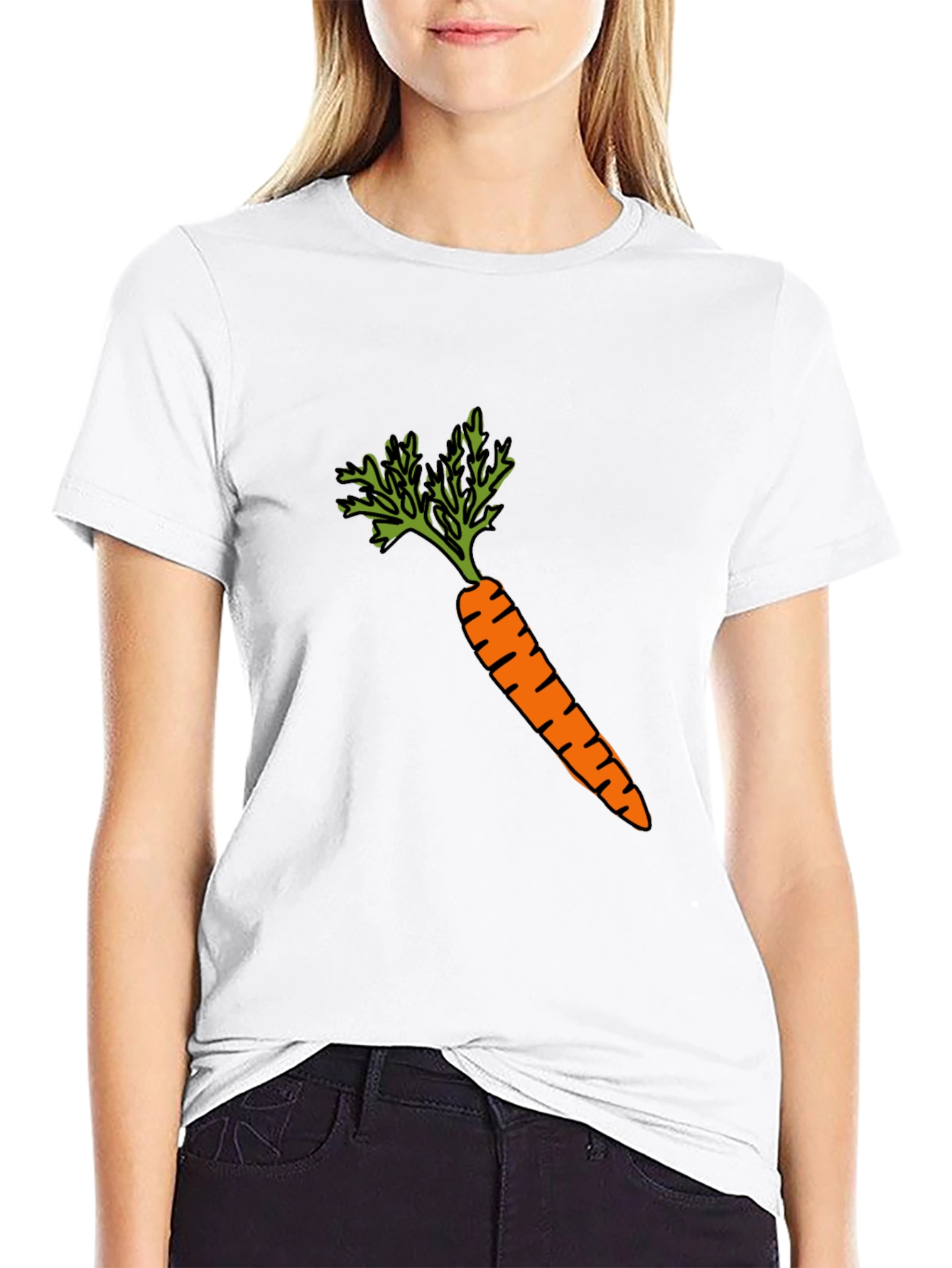 Mens Carrot Graphic Tee - Black Cotton Blend