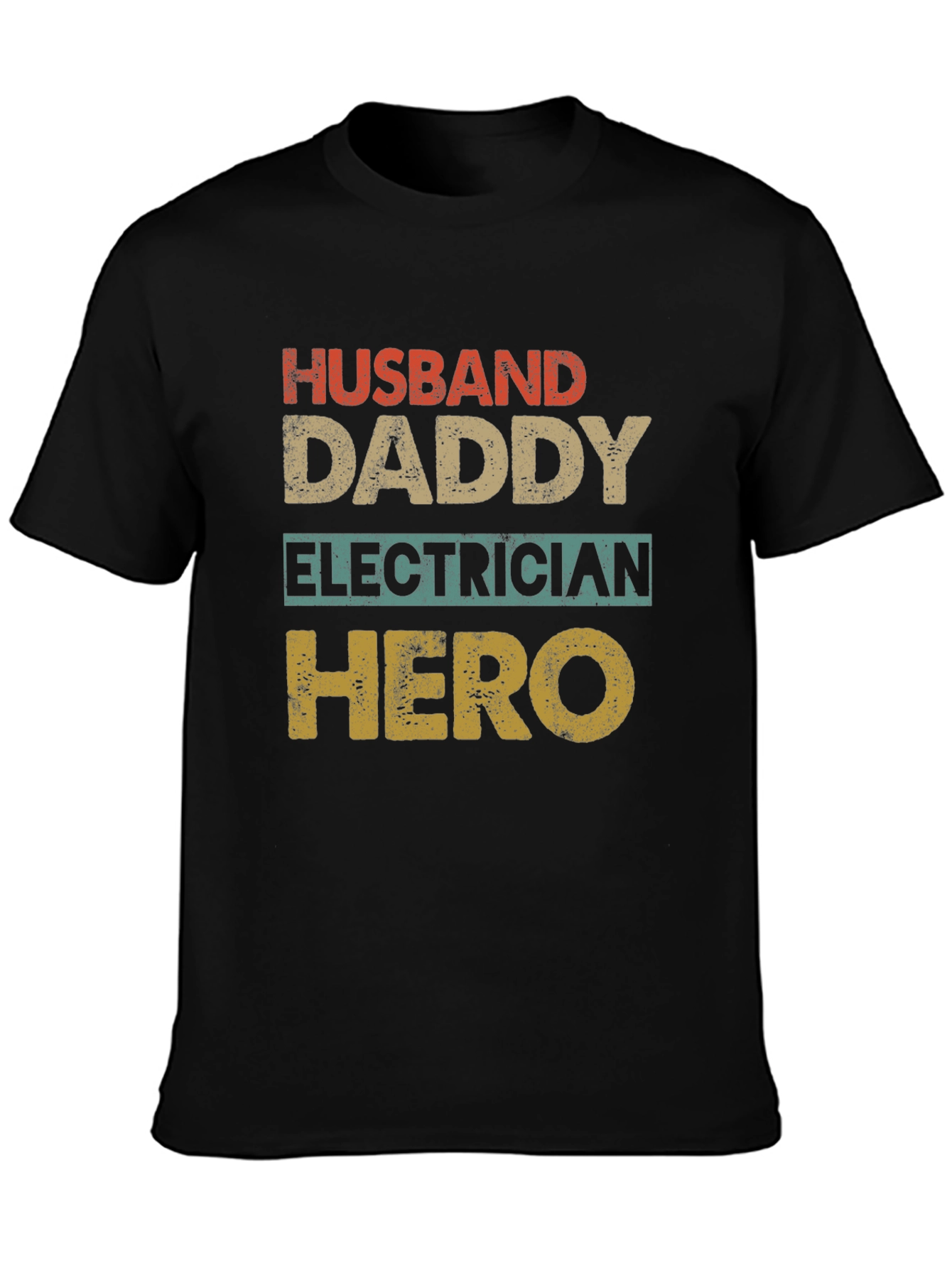 Husband Daddy Electrician Hero Graphic T-Shirt