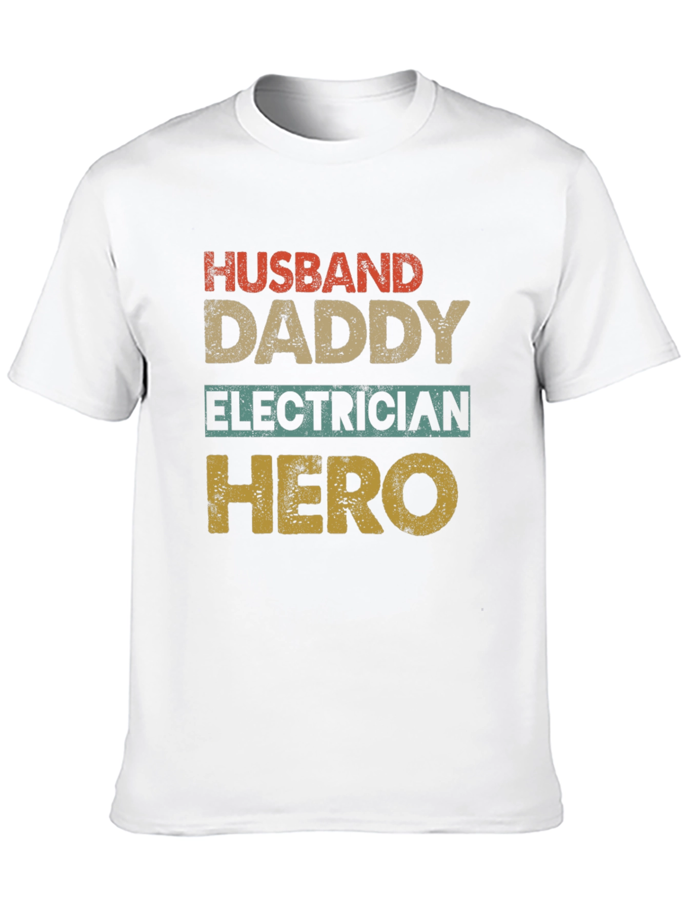 Husband Daddy Electrician Hero Graphic T-Shirt