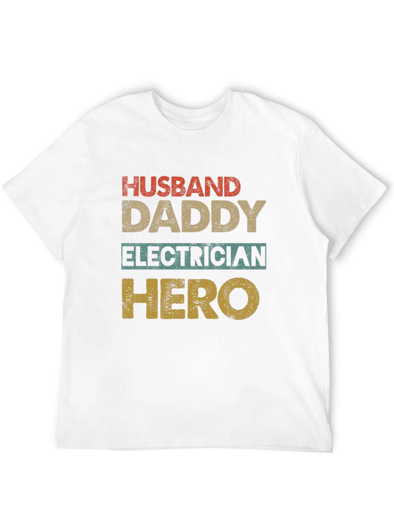 Husband Daddy Electrician Hero Graphic T-Shirt