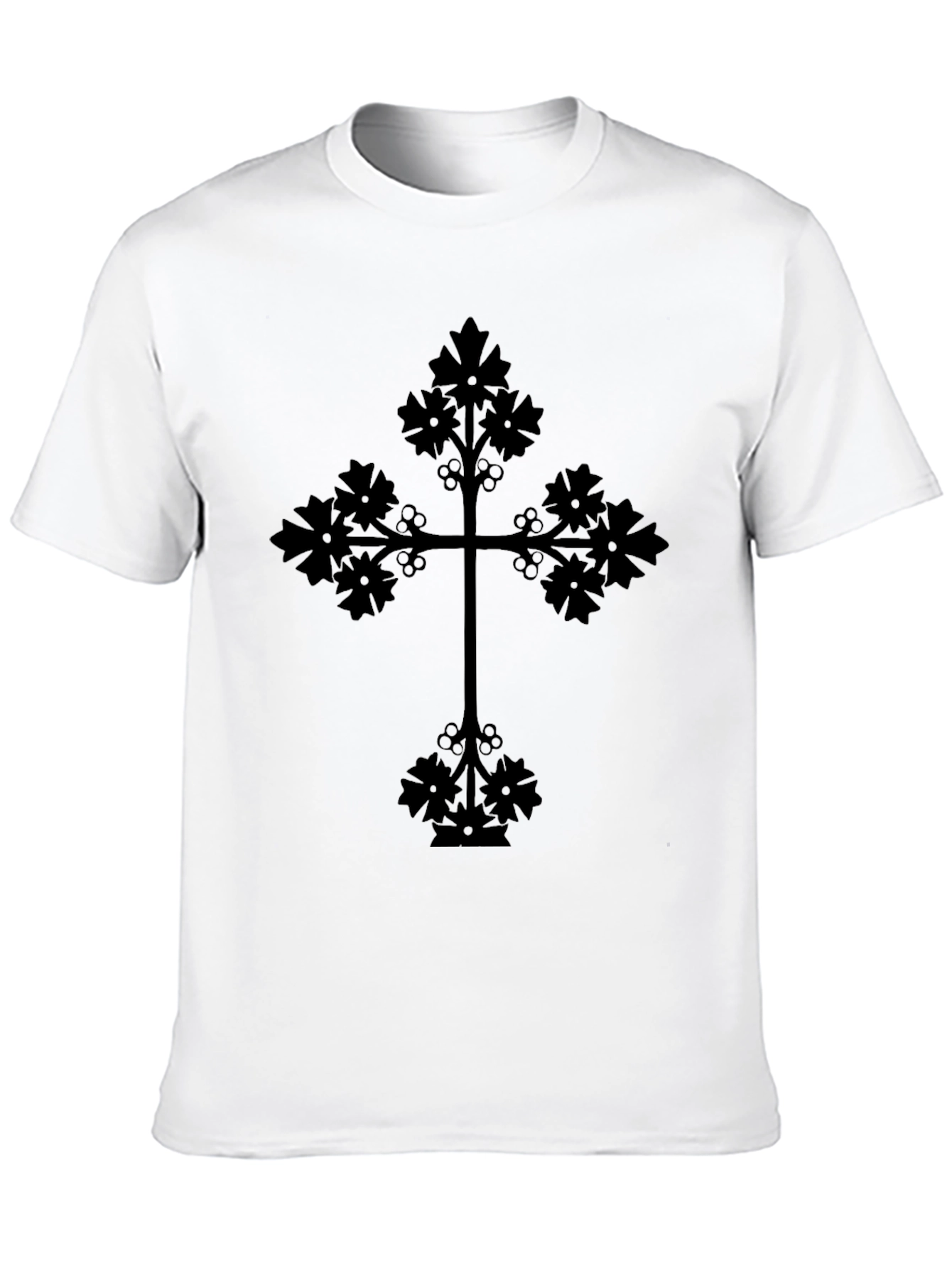 Ornate Cross Graphic Tee - Black Christian T-Shirt