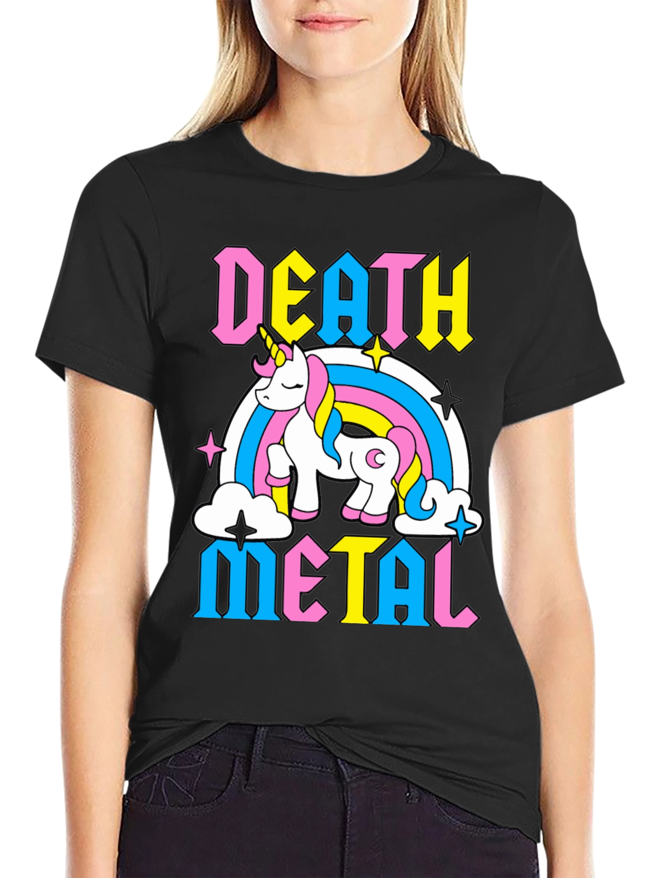 Death Metal Unicorn Graphic T-Shirt