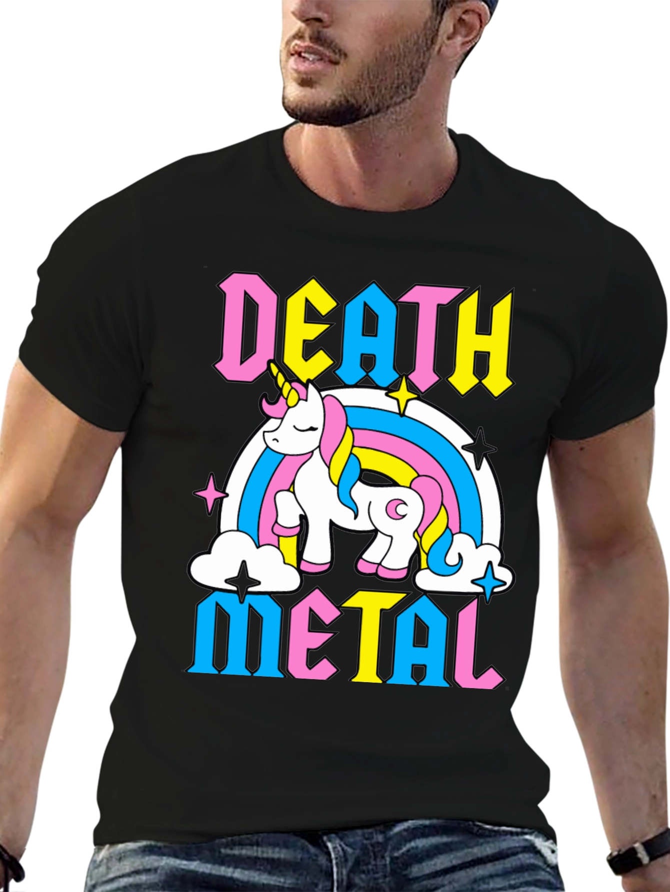 Death Metal Unicorn Graphic T-Shirt