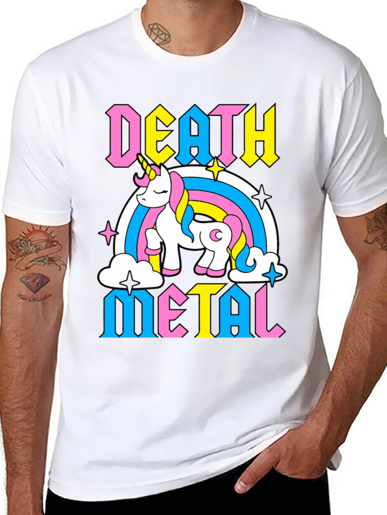 Death Metal Unicorn Graphic T-Shirt