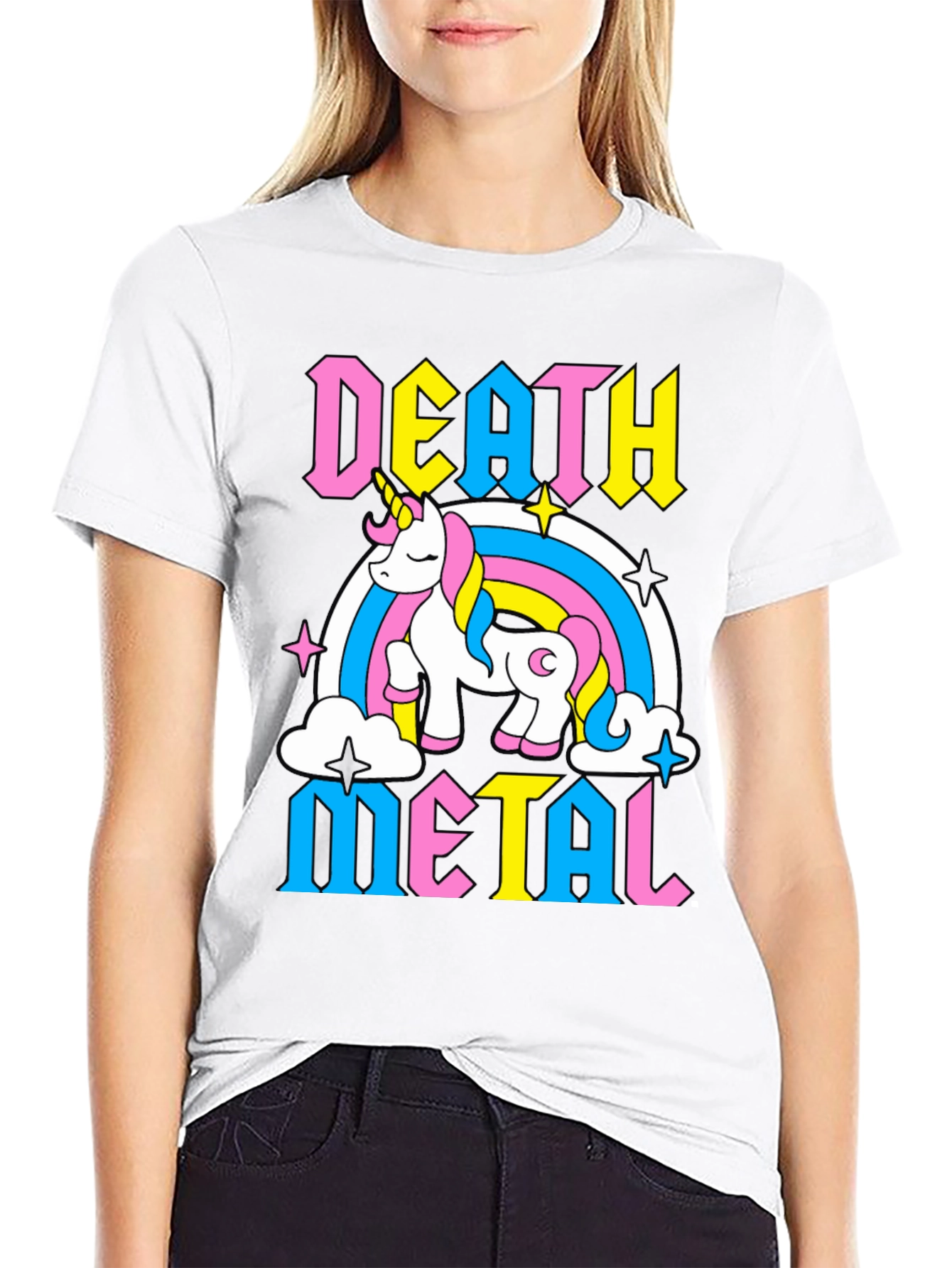 Death Metal Unicorn Graphic T-Shirt