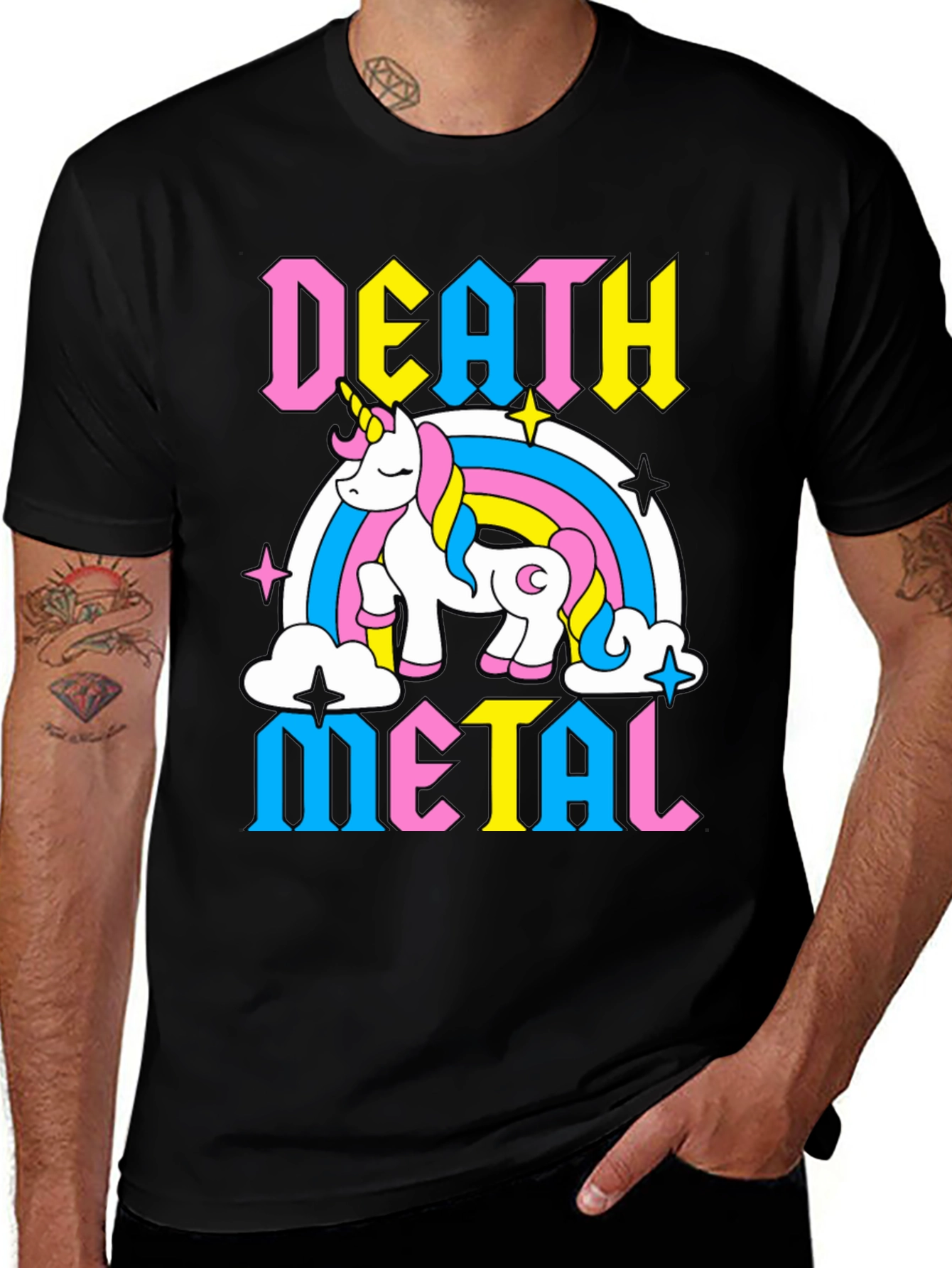 Death Metal Unicorn Graphic T-Shirt