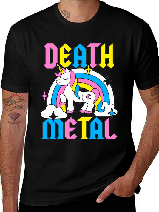 Death Metal Unicorn Graphic T-Shirt