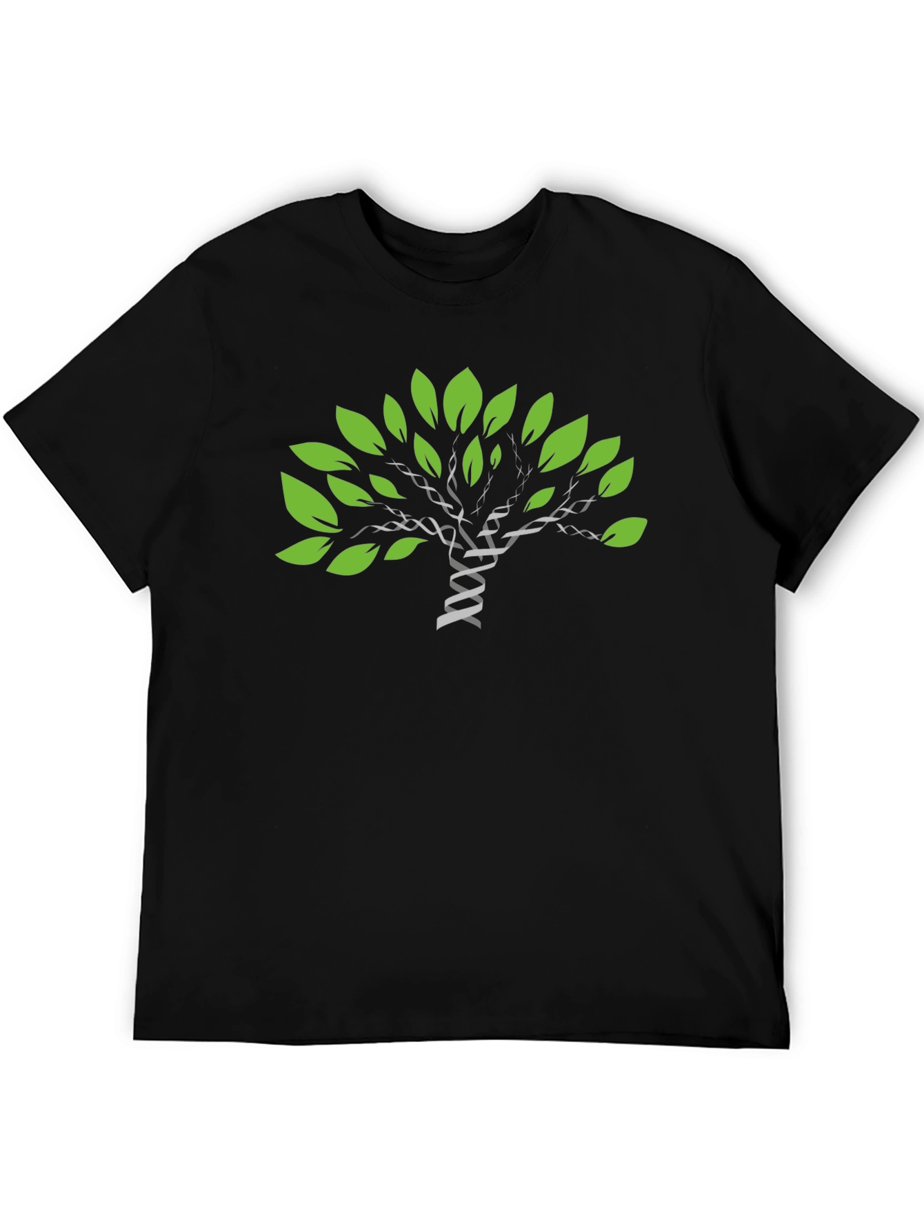 DNA Tree Graphic Print Black T-Shirt