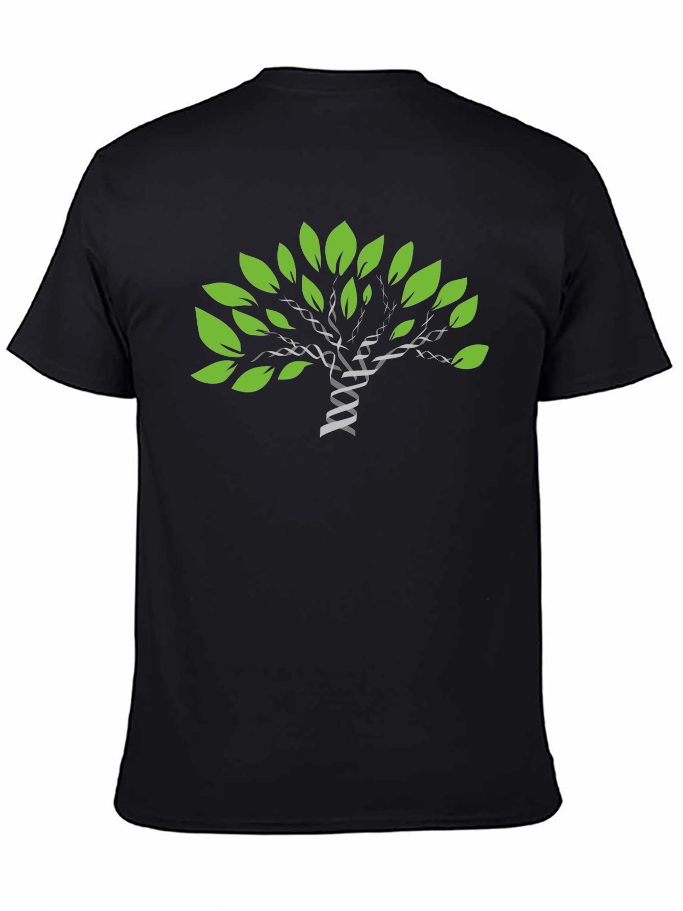 DNA Tree Graphic Print Black T-Shirt