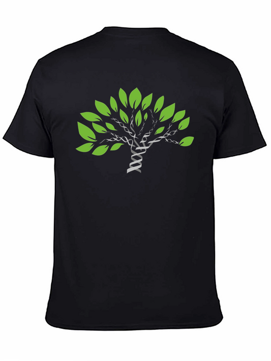 DNA Tree Graphic Print Black T-Shirt