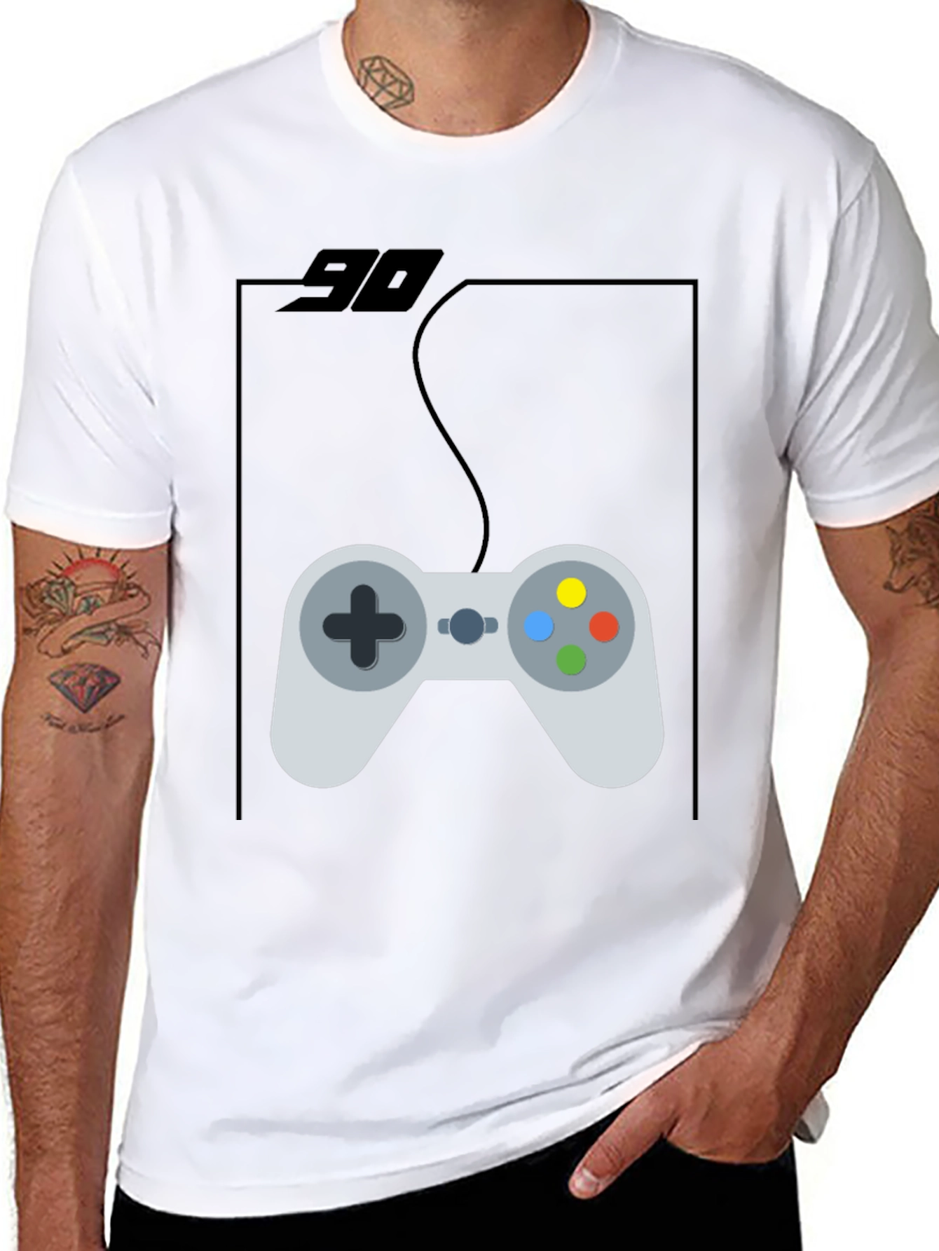 Retro Gamer Tee - Black 90s Console Controller T-Shirt