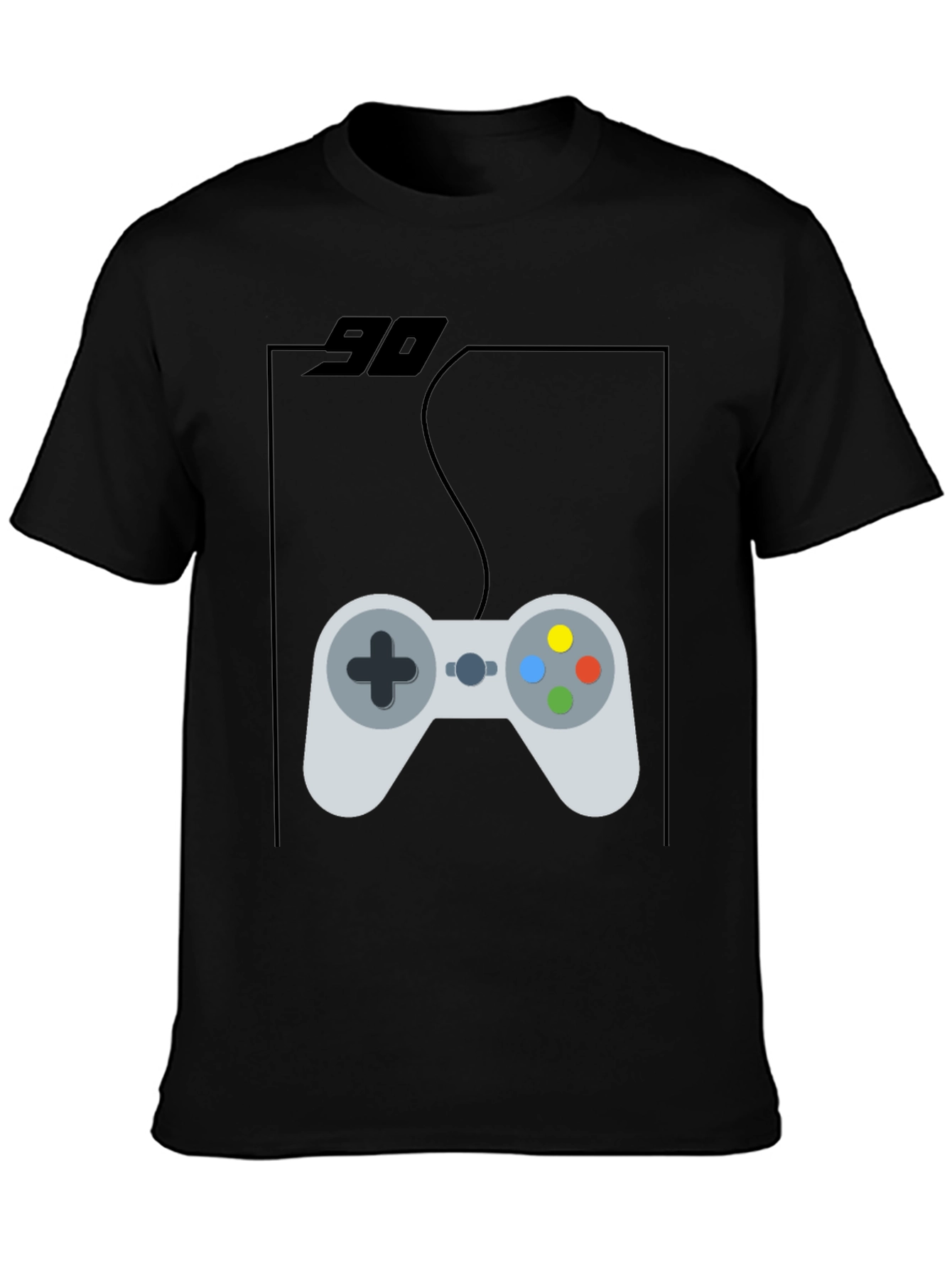 Retro Gamer Tee - Black 90s Console Controller T-Shirt