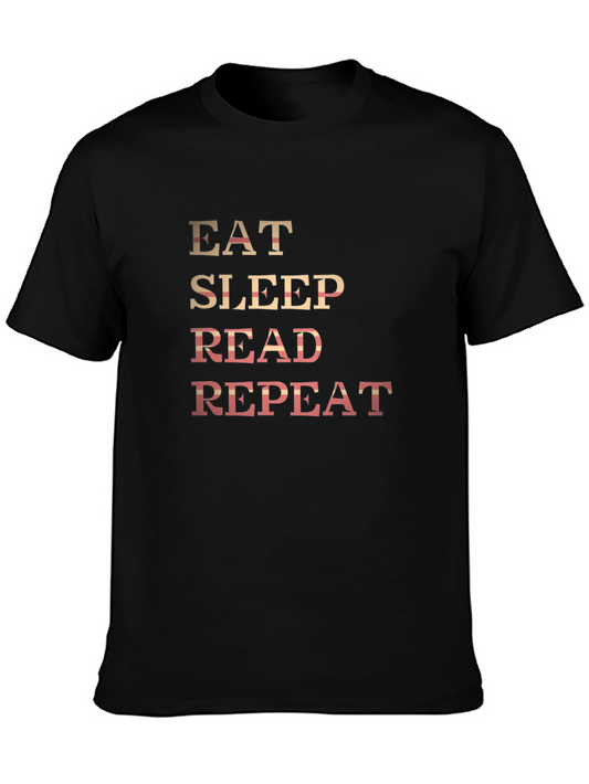 Eat Sleep Read Repeat Graphic Tee - Black