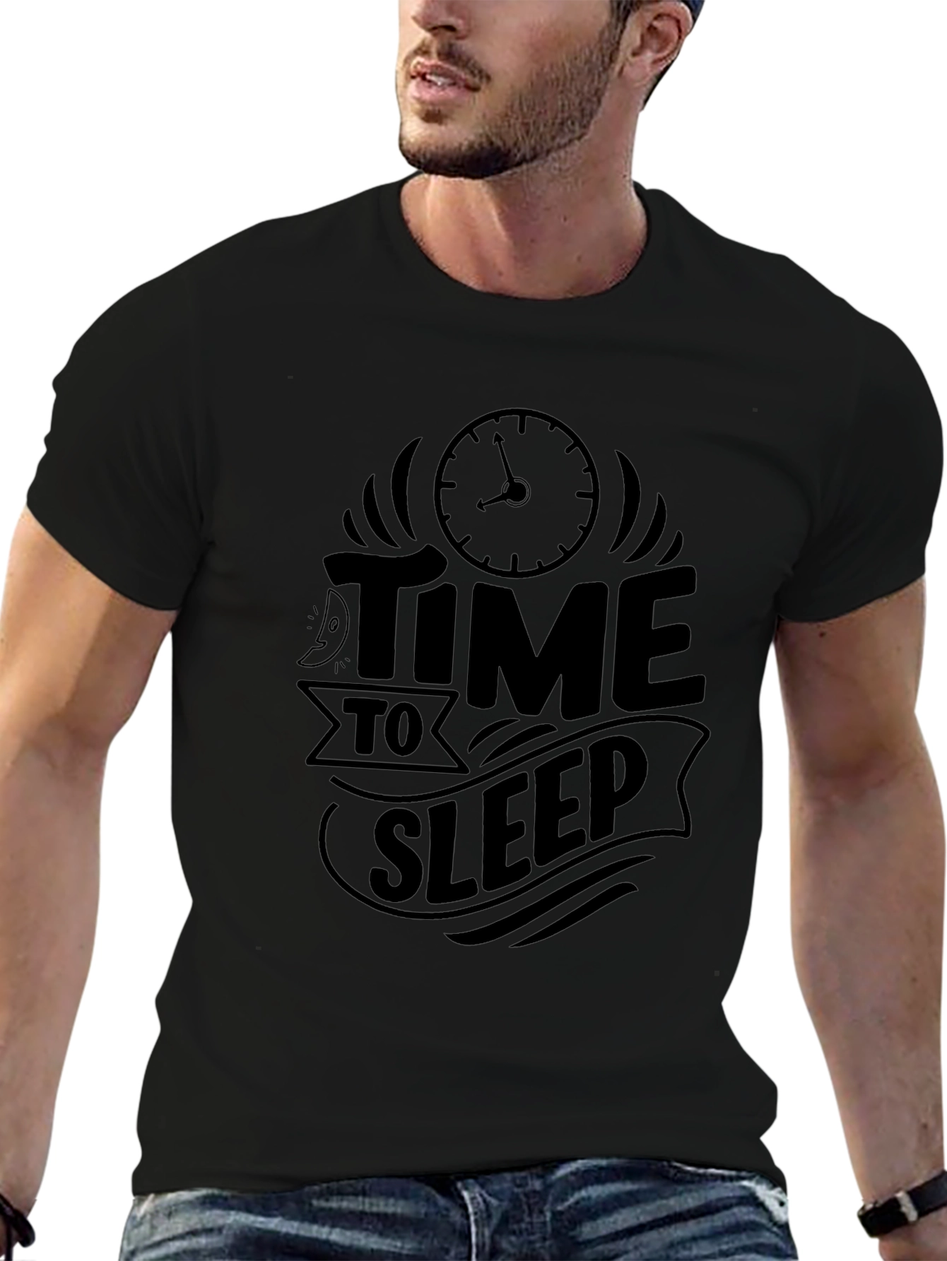 Time to Sleep Graphic T-Shirt - Black