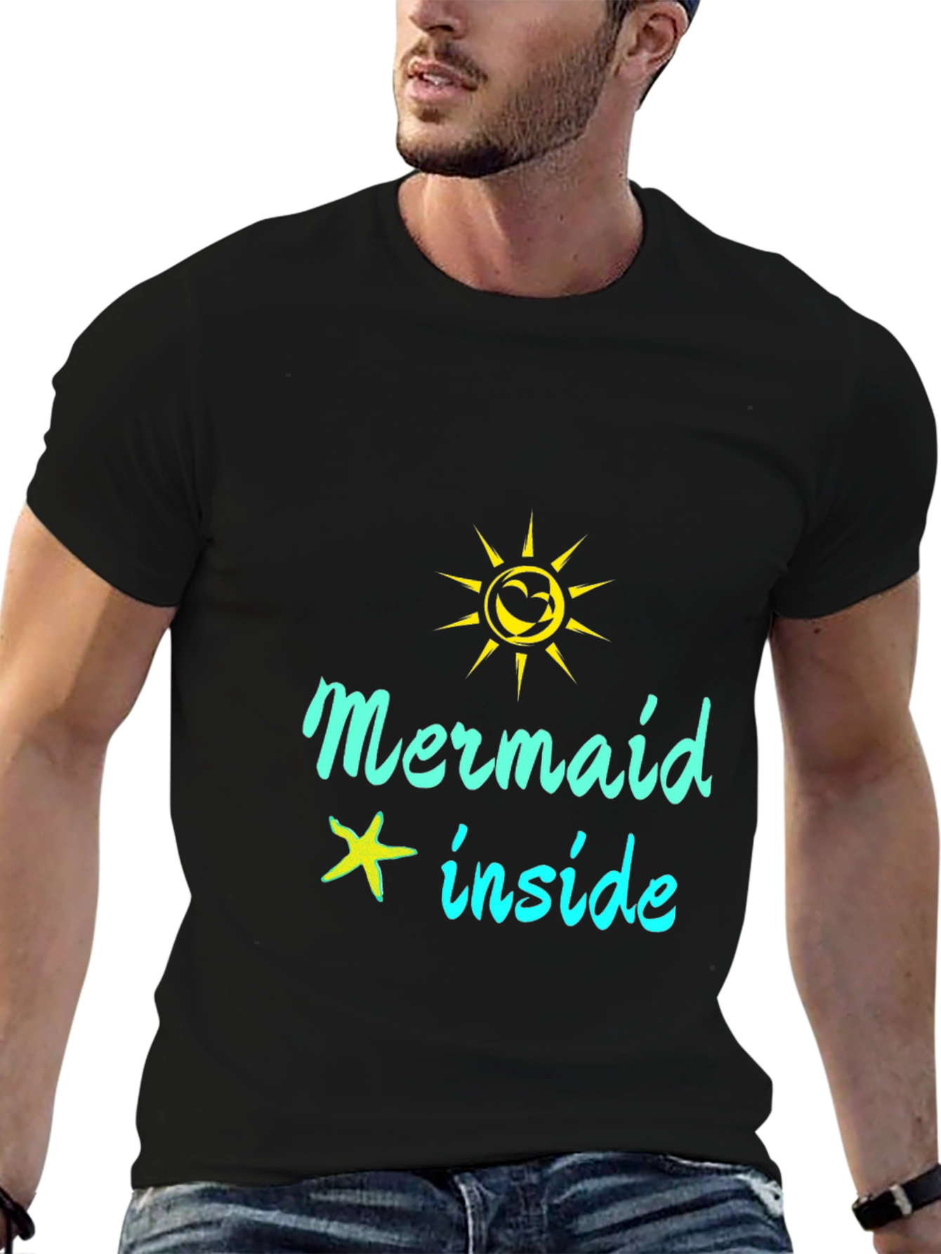 Mermaid Inside Graphic Tee - Black