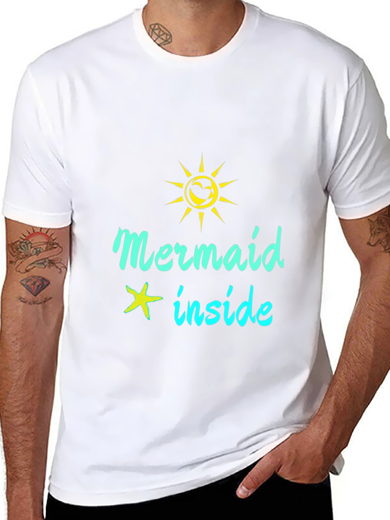 Mermaid Inside Graphic Tee - Black