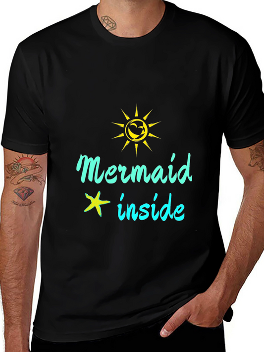 Mermaid Inside Graphic Tee - Black