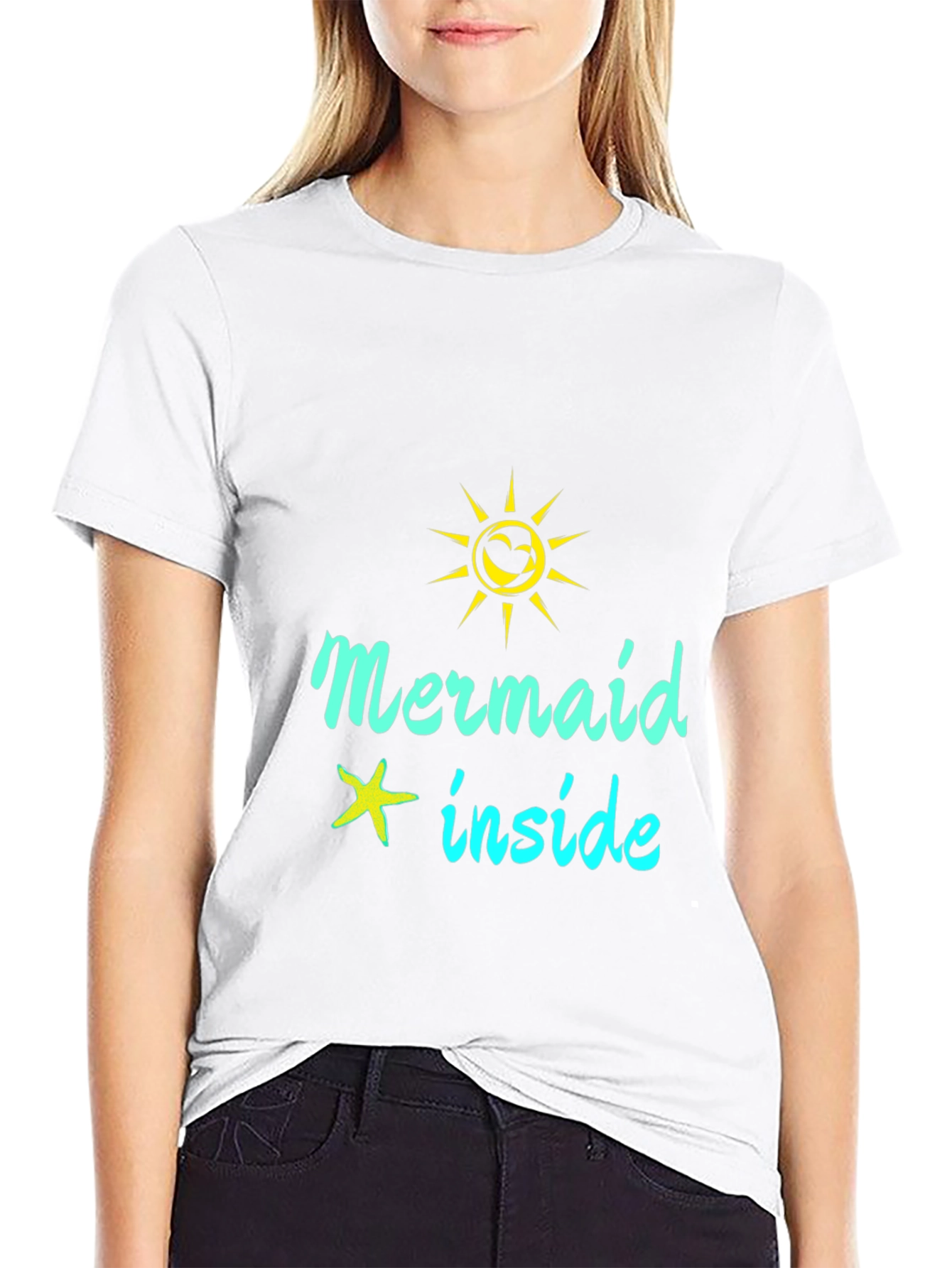 Mermaid Inside Graphic Tee - Black