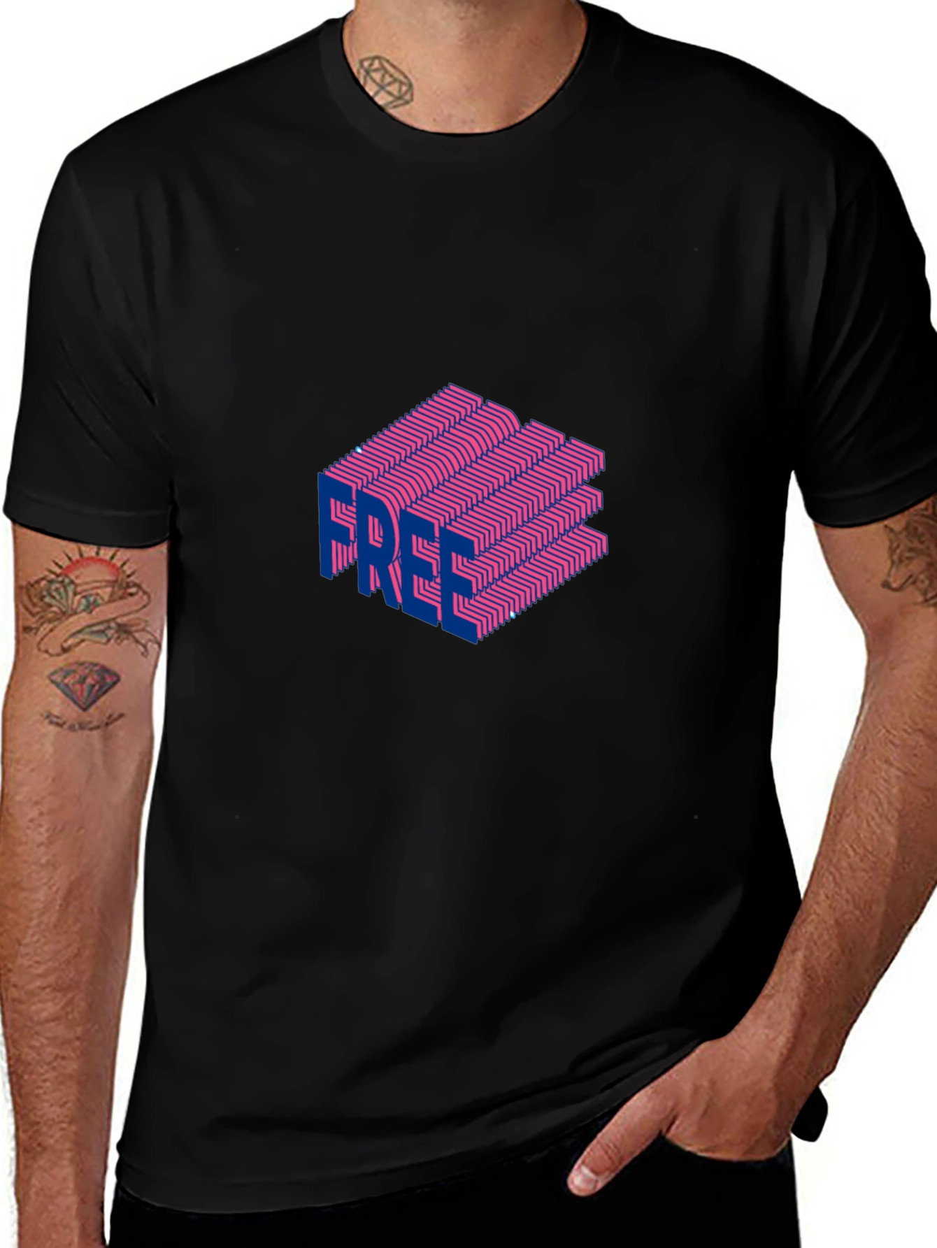 Free Illusion Graphic Tee - Bold Style!