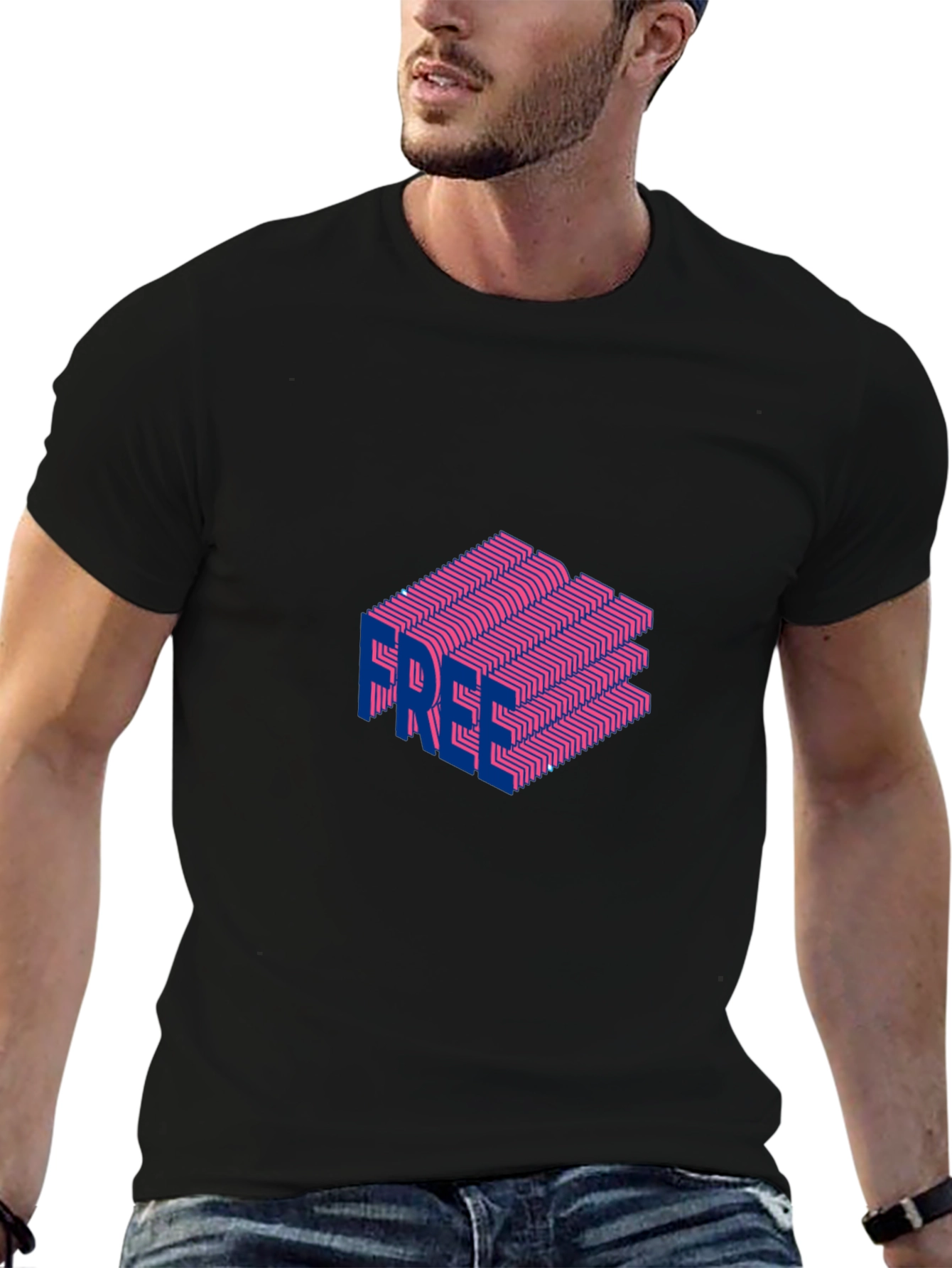 Free Illusion Graphic Tee - Bold Style!