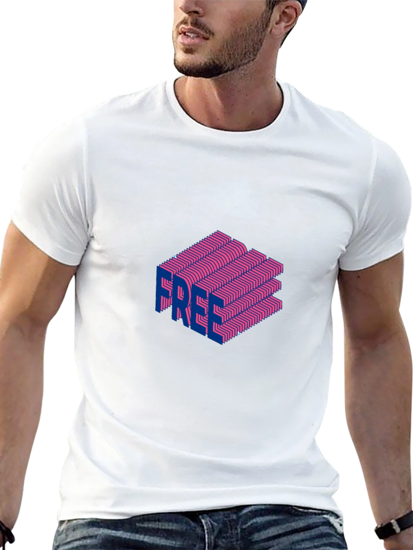 Free Illusion Graphic Tee - Bold Style!
