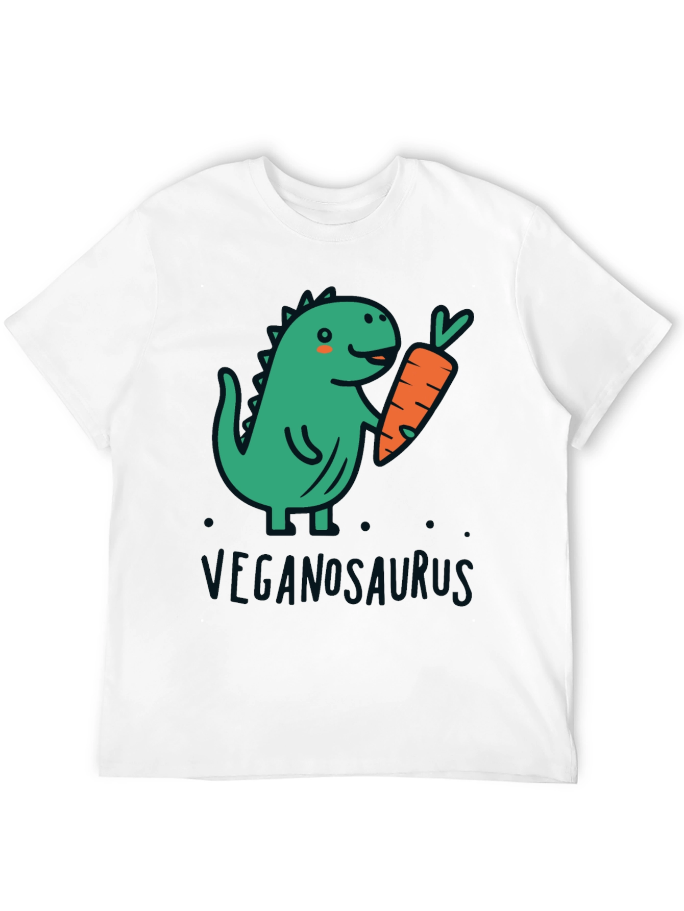 Veganosaurus Black T-Shirt - Cute Vegan Dinosaur Tee