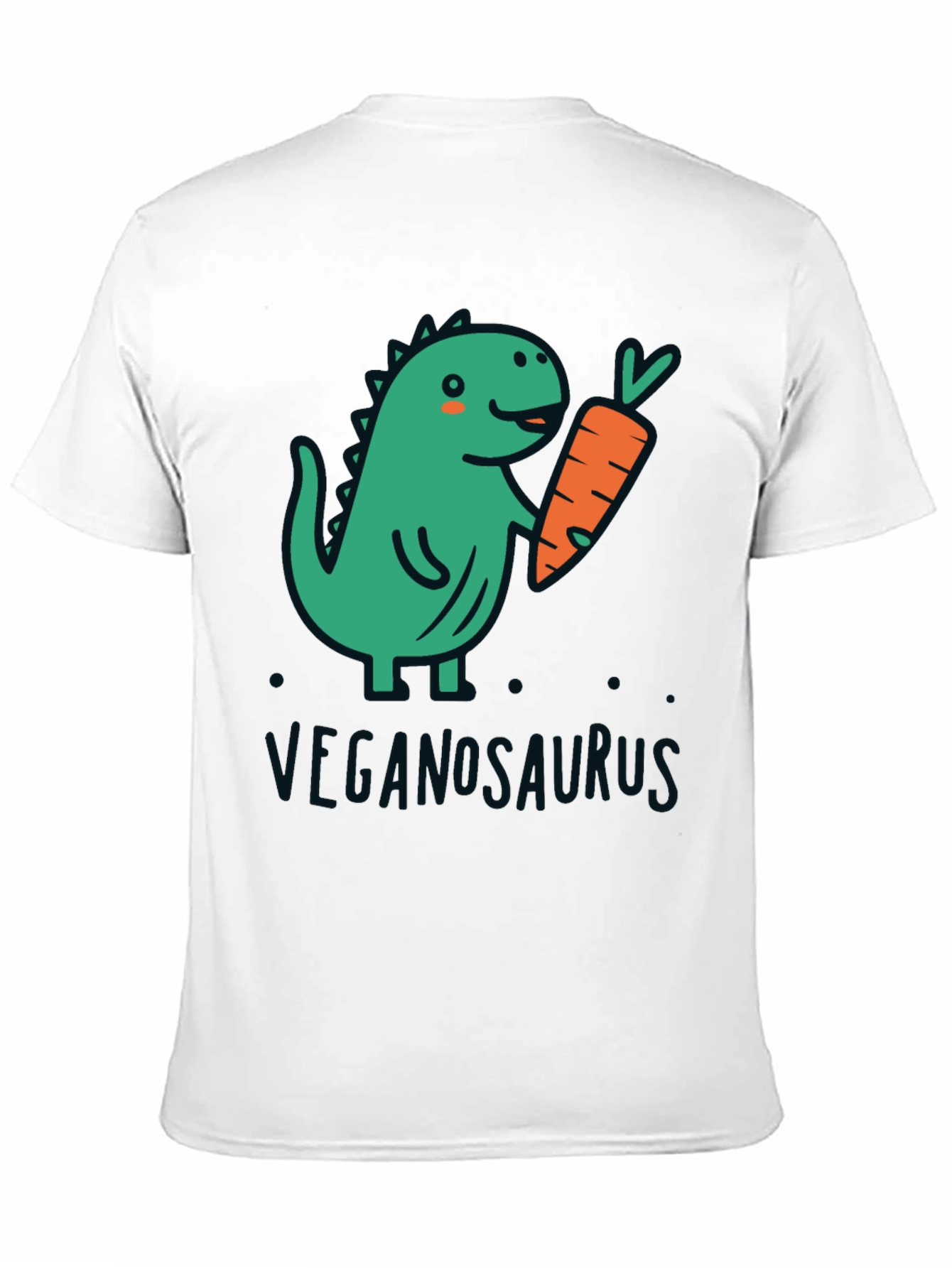 Veganosaurus Black T-Shirt - Cute Vegan Dinosaur Tee