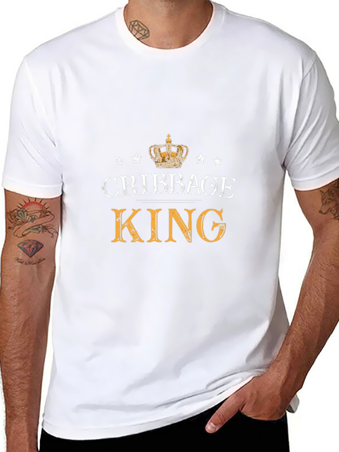Cribbage King Black Graphic T-Shirt