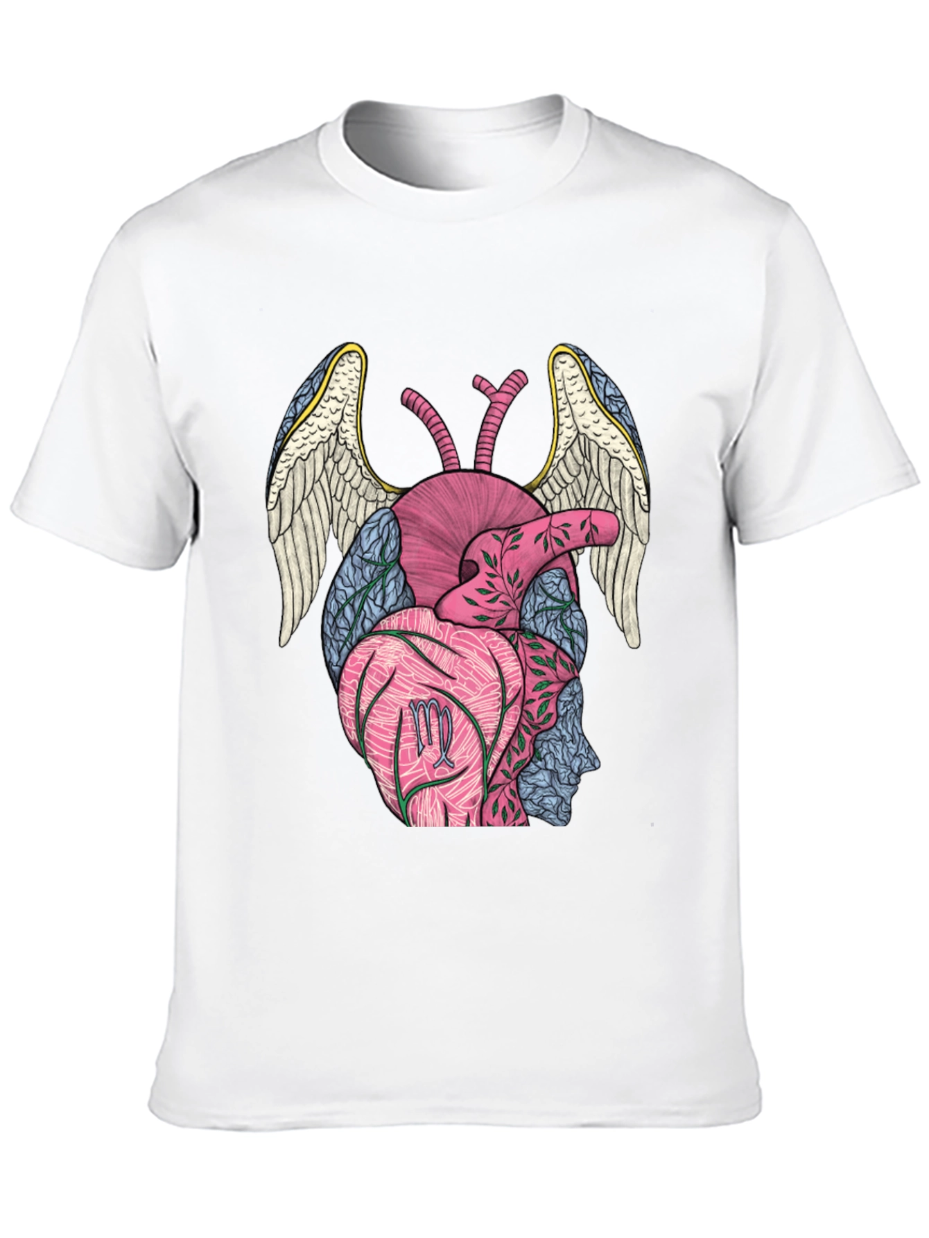 Virgo Heart Wings T-Shirt - Black