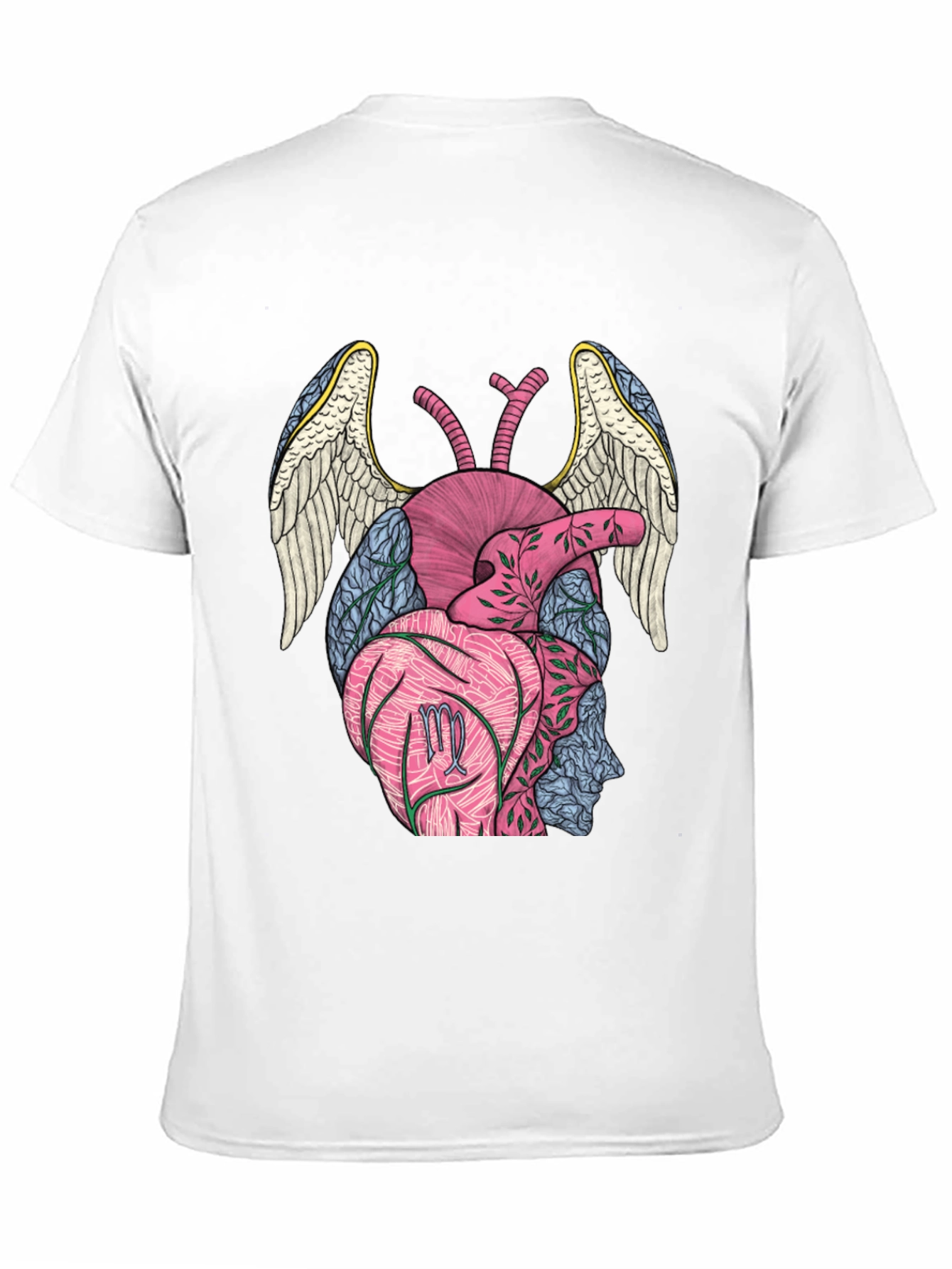 Virgo Heart Wings T-Shirt - Black