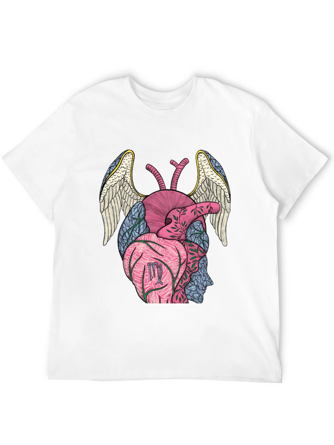 Virgo Heart Wings T-Shirt - Black