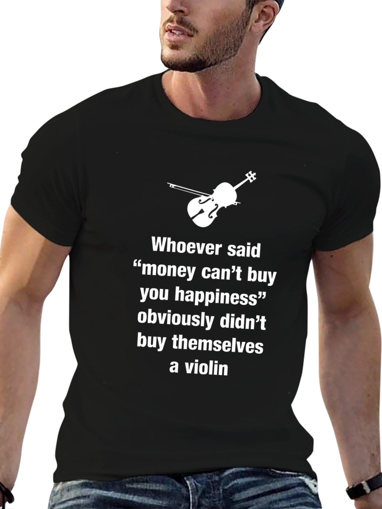 Money Cant Buy Happiness Violin T-Shirt