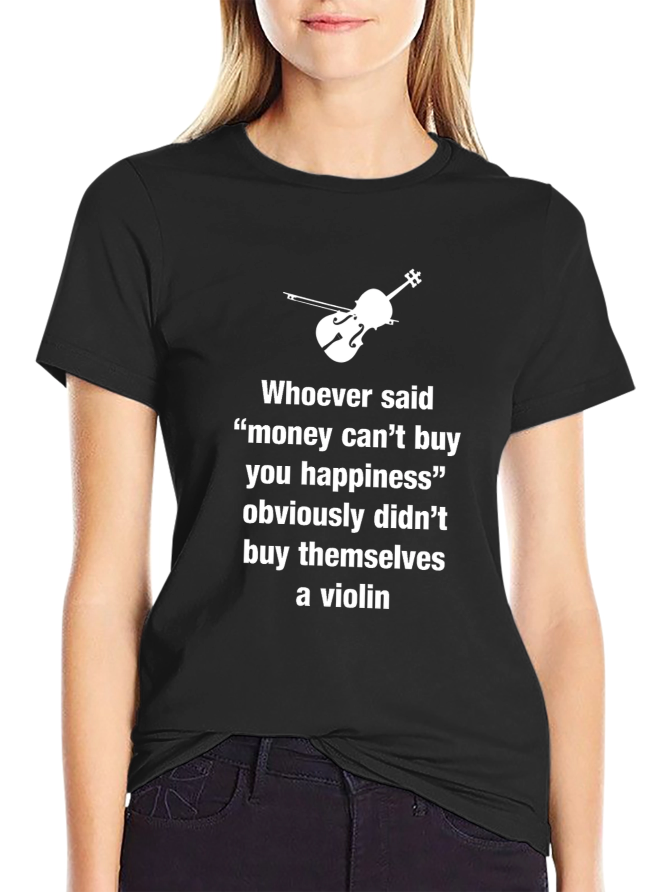 Money Cant Buy Happiness Violin T-Shirt