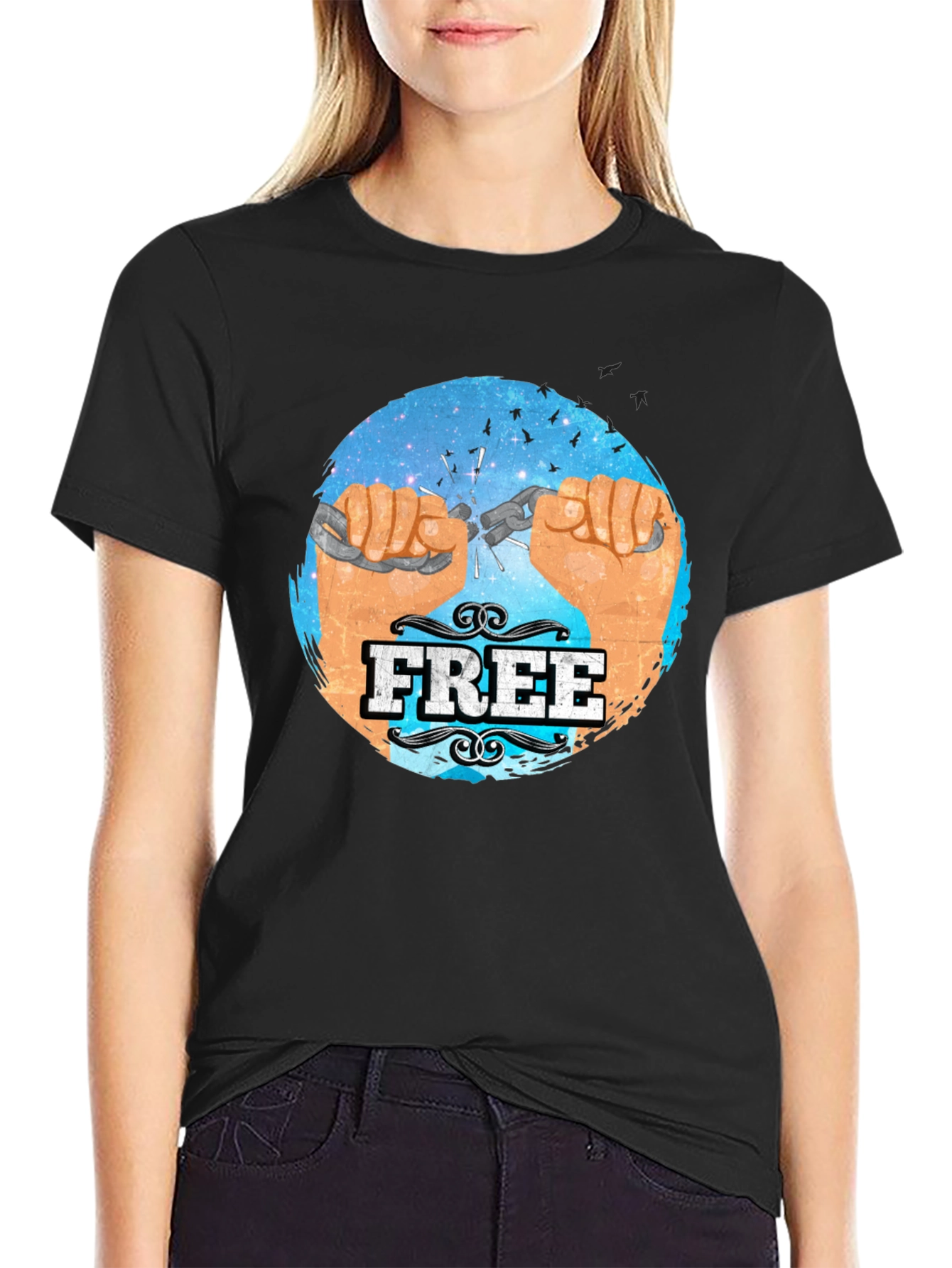Free Breaking Chains Graphic T-Shirt