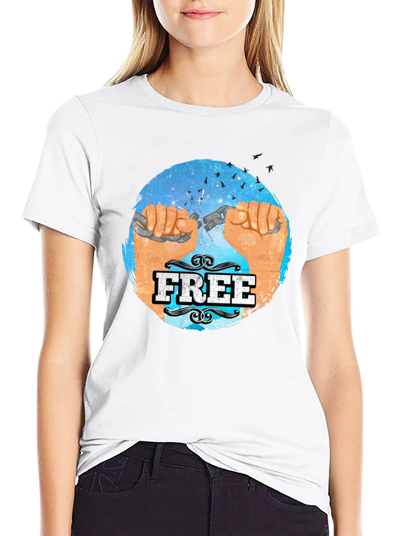 Free Breaking Chains Graphic T-Shirt