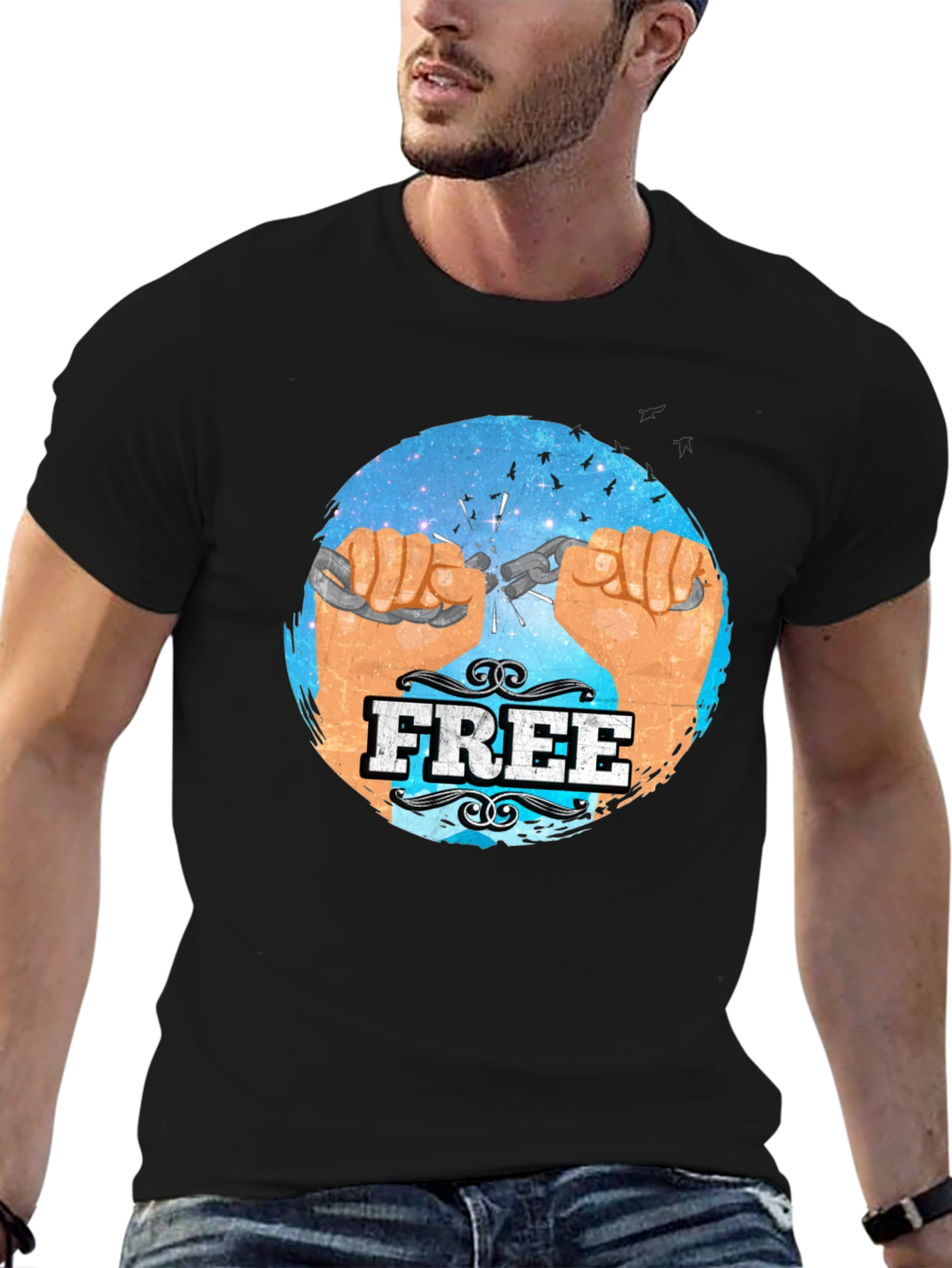 Free Breaking Chains Graphic T-Shirt