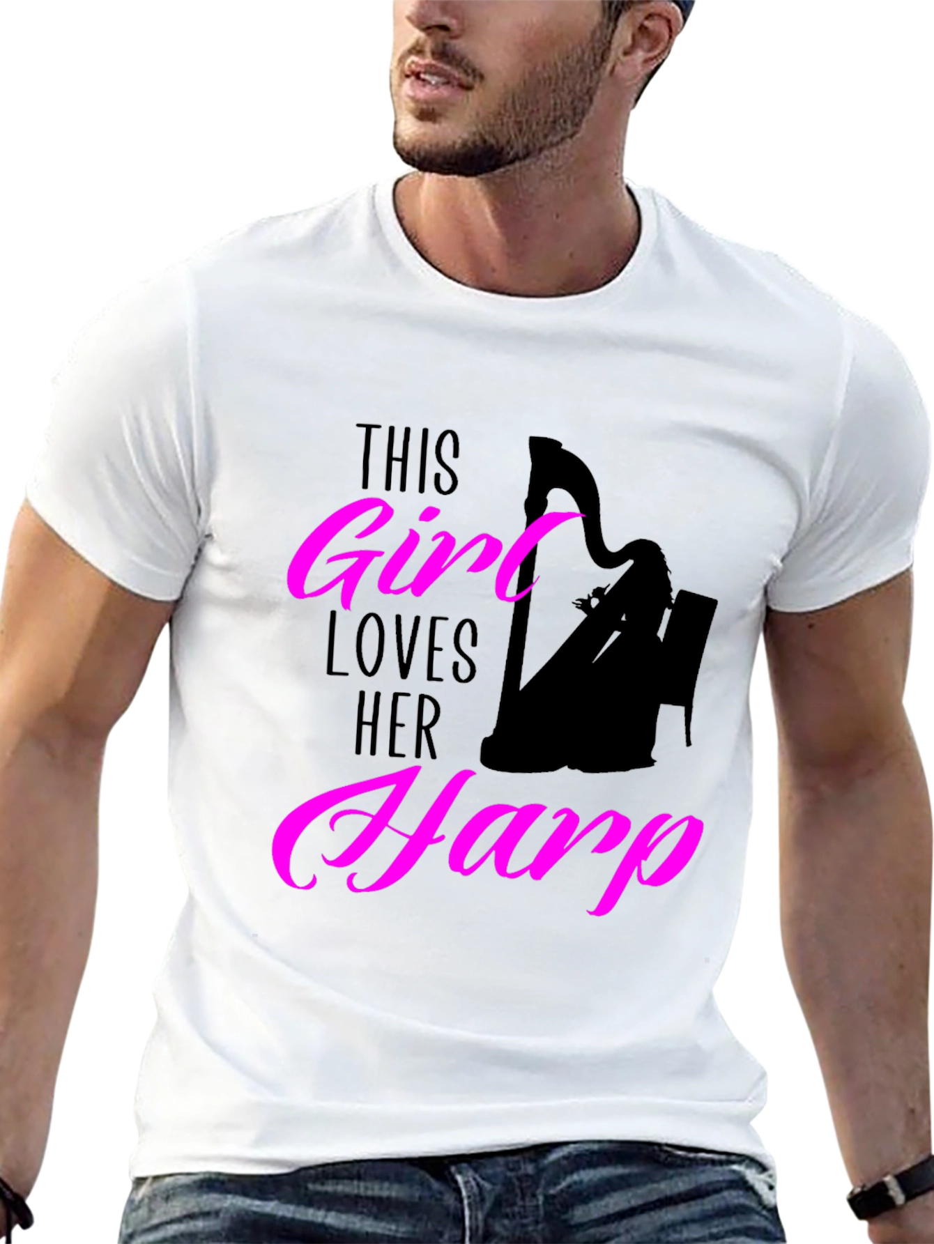 This Girl Loves Her Harp Black T-Shirt